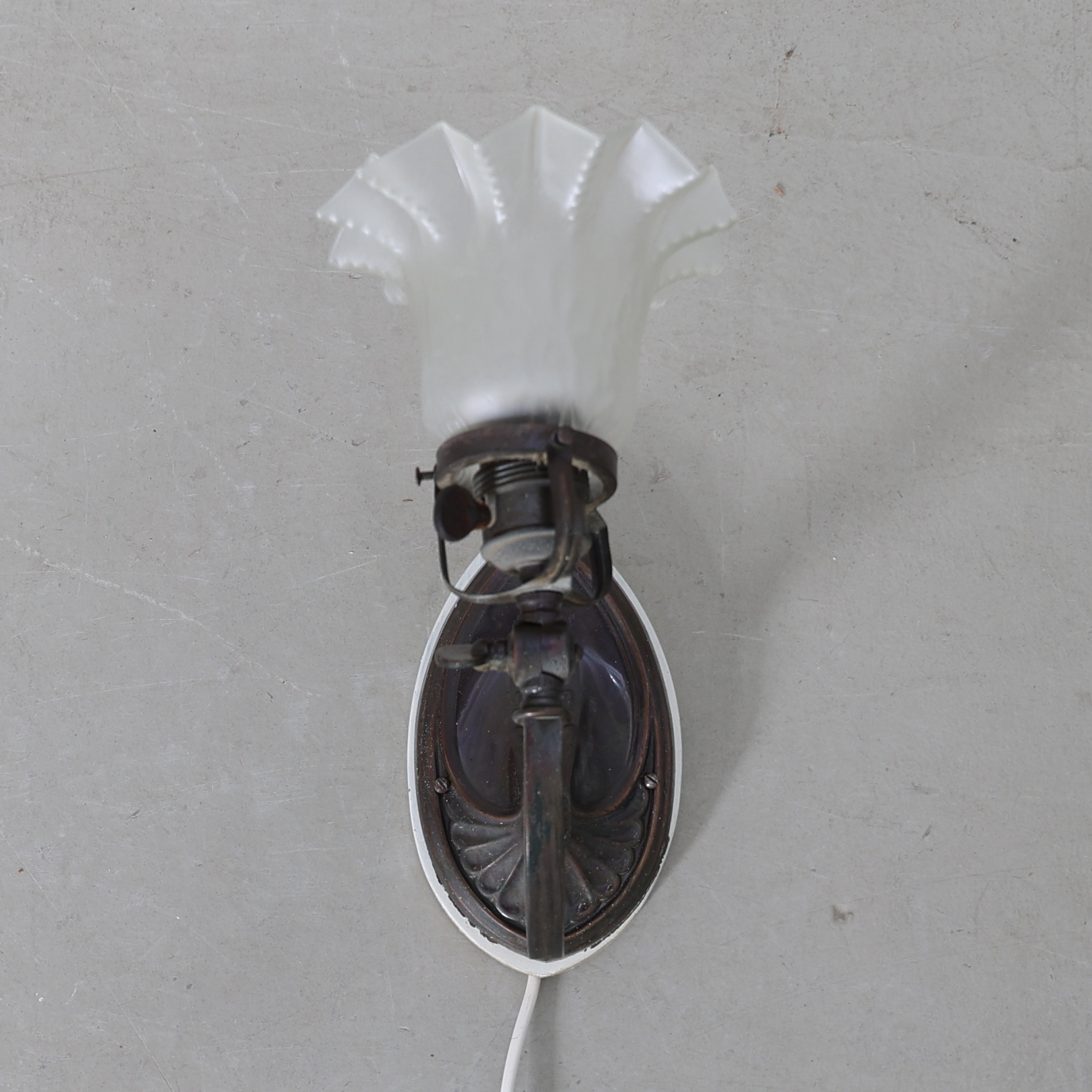 VÄGGLAMPA, koppar, jugend, 1900-talets början.