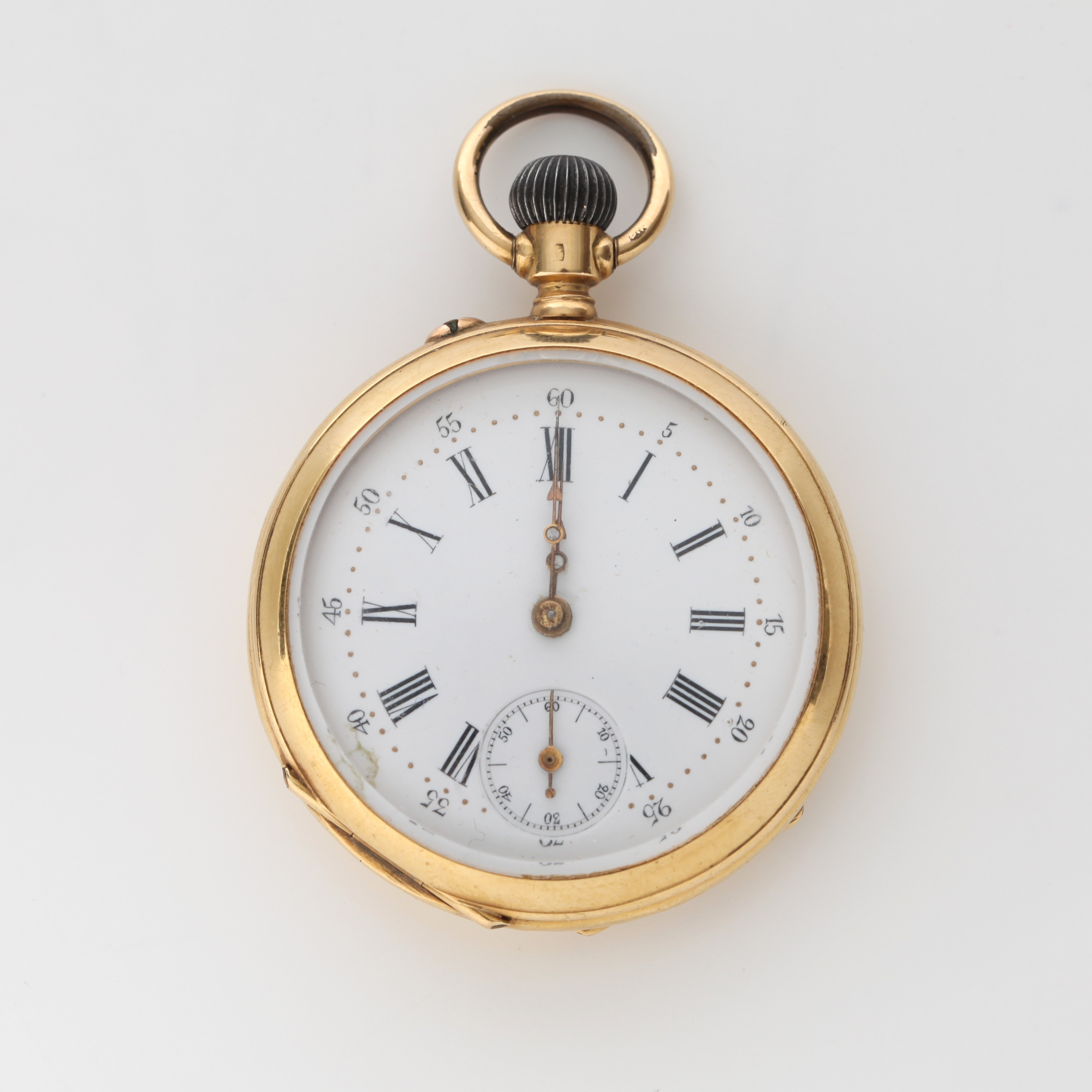 DAMFICKUR, Dubbelboett i 18K guld, Schweiz, 1890-1905, med fickursmonter.