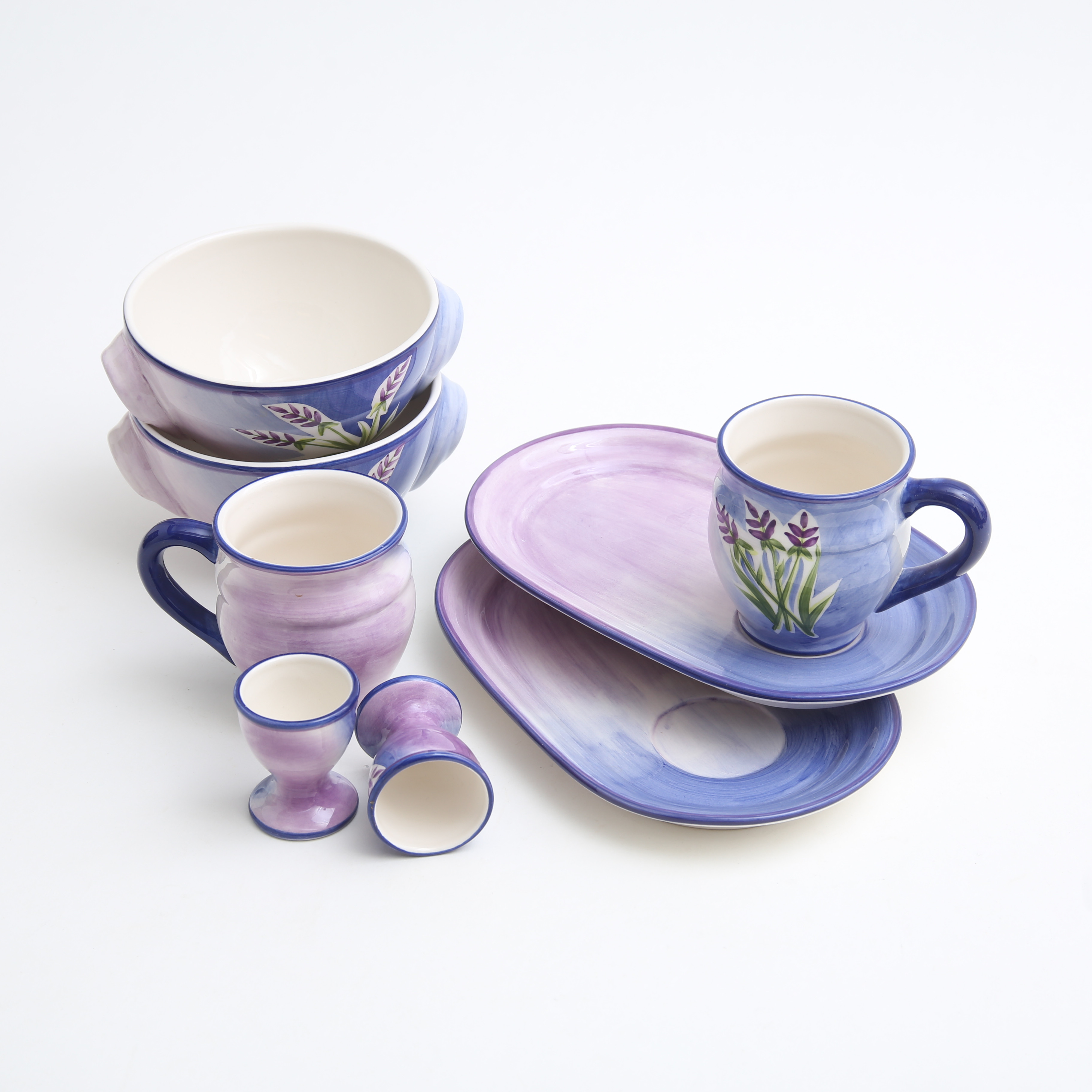 LENA LINDERHOLM. Frukostservis, 8 delar, porslin.