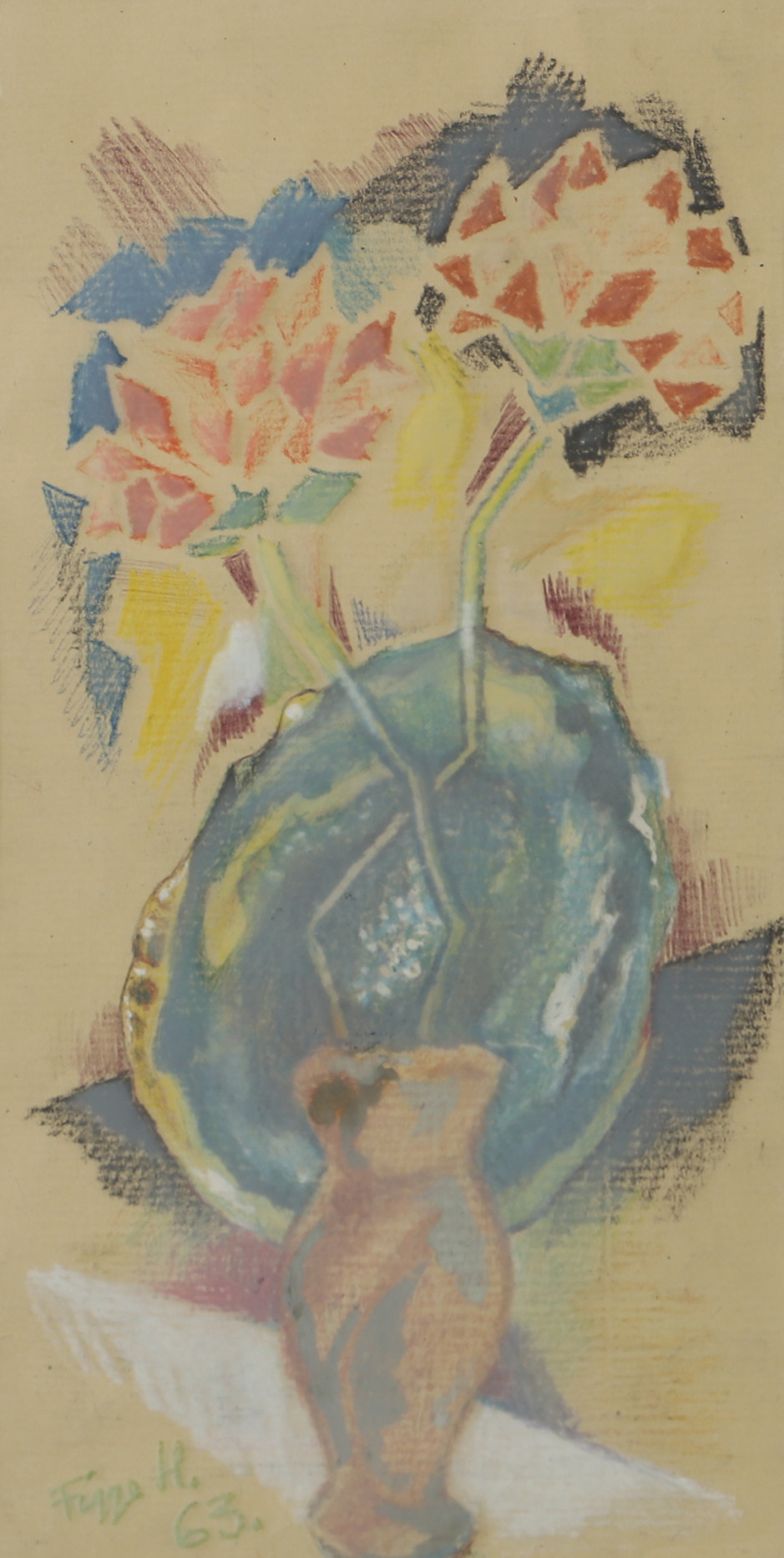 FIGGE HOLMGREN. Stilleben, blandteknik, signerad Figge H. -63.
