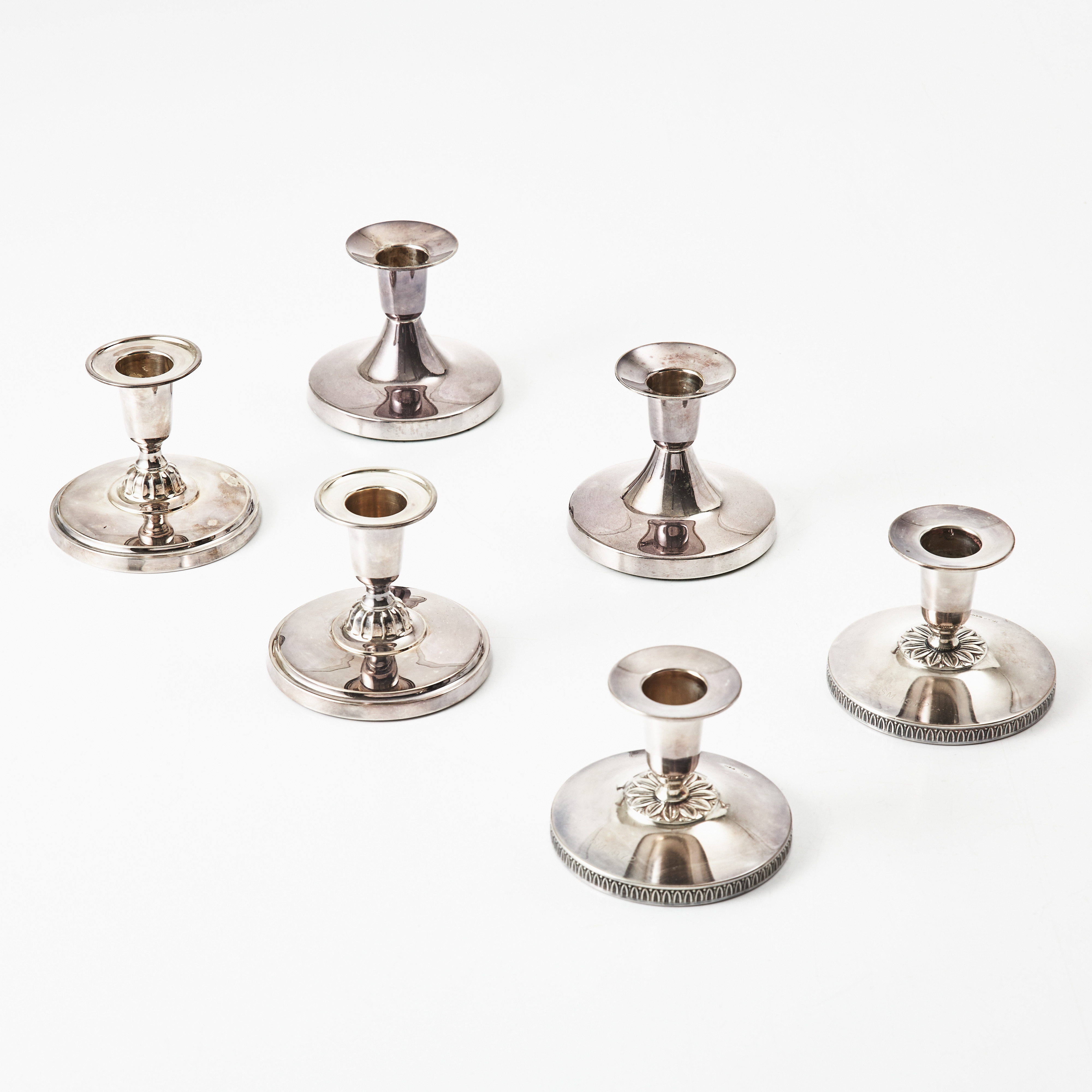 LJUSSTAKAR, 3 par, silver, 1900-tal.