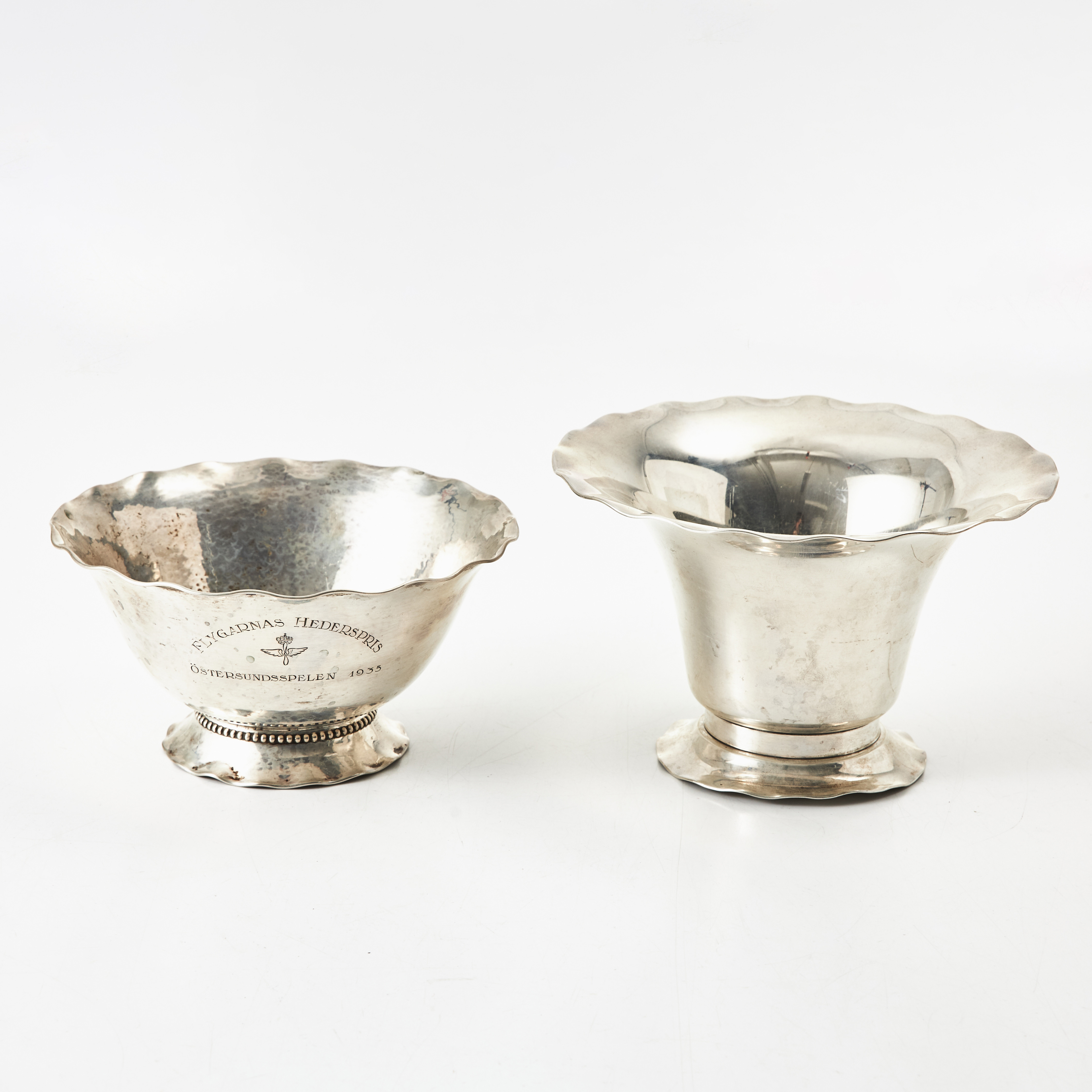 SKÅLAR, 2 st., silver, 1900-tal, C.G Hallberg Stockholm.