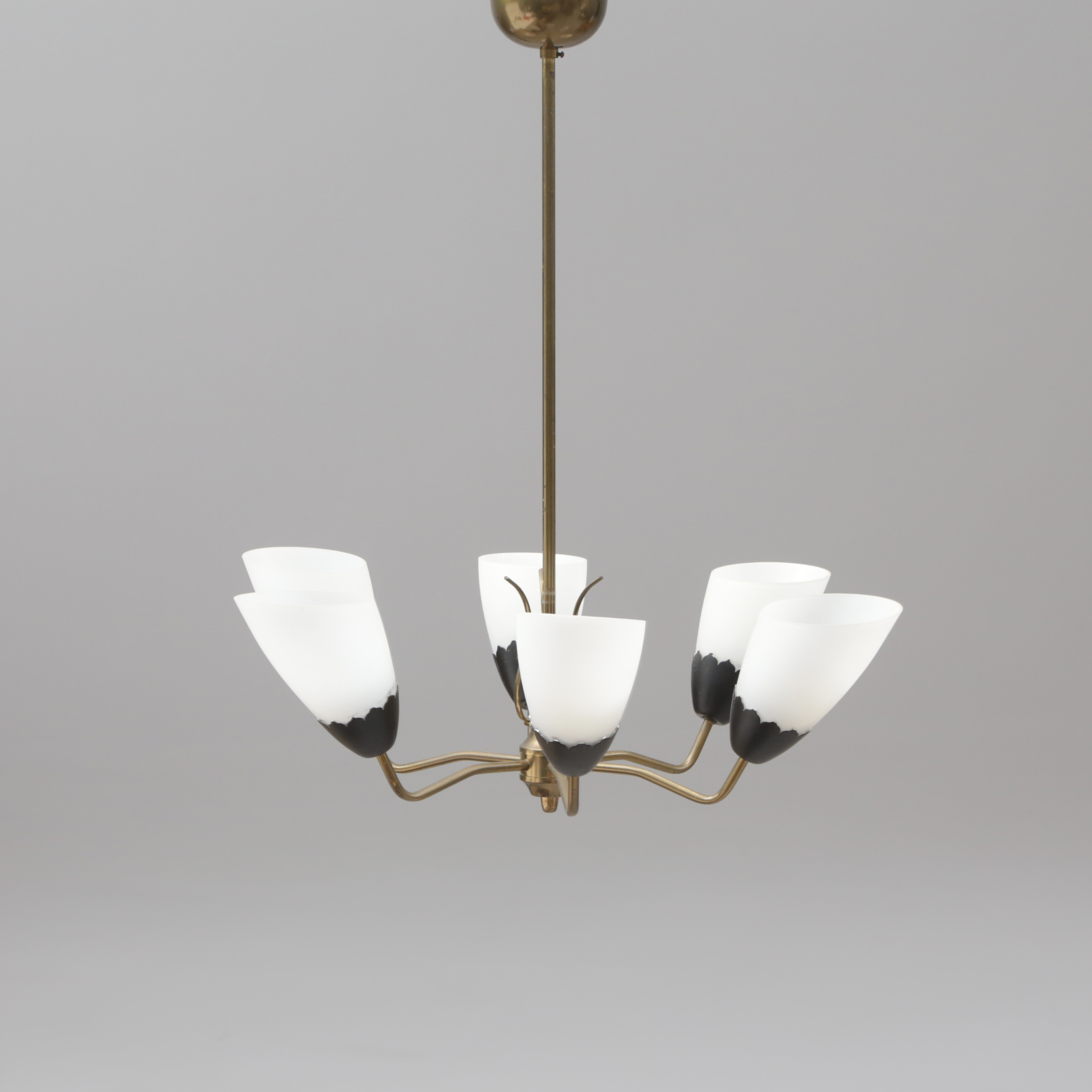 TAKLAMPA, glas/metall.
