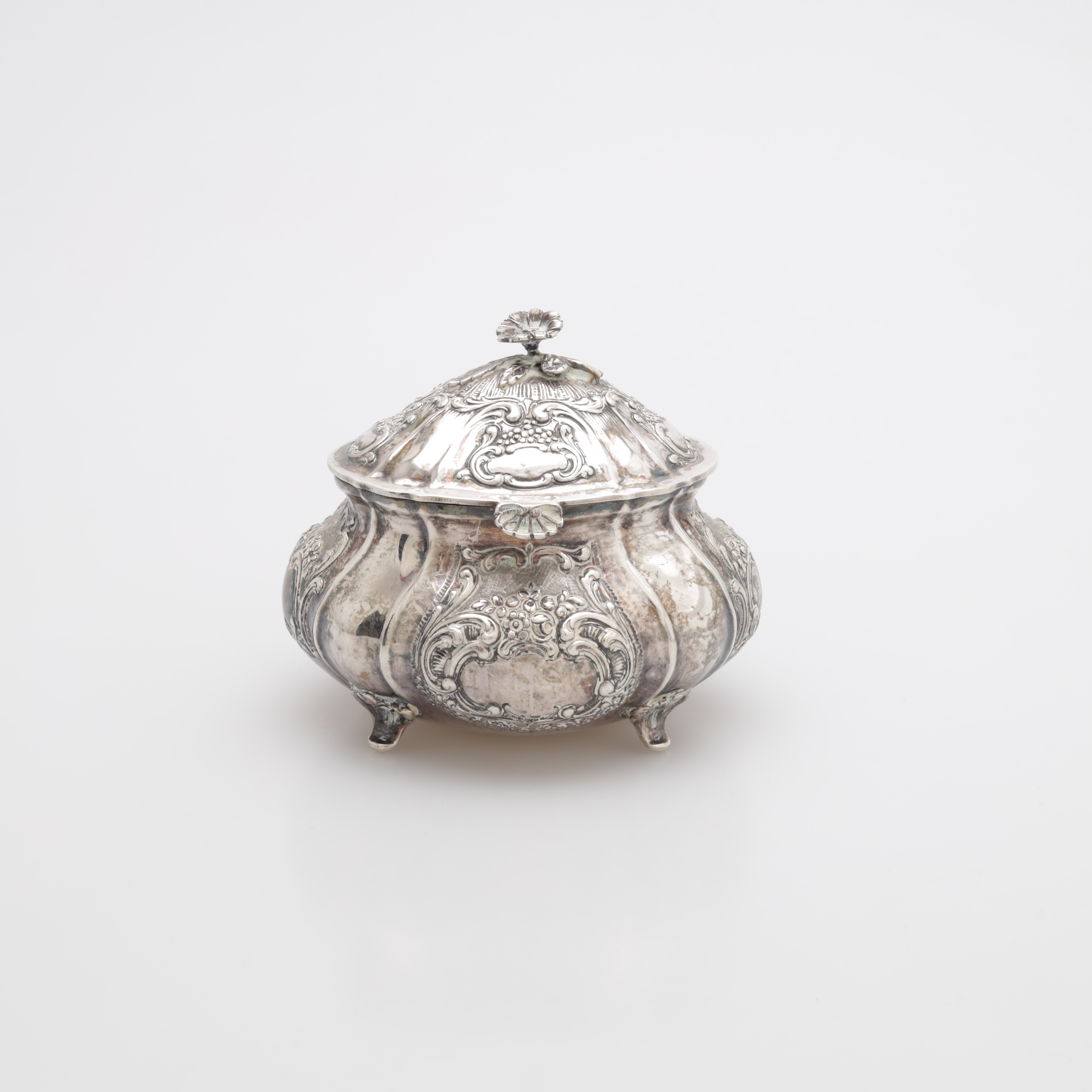 SOCKERSKÅL, silver, rokokostil, MEMA, Lidköping 1976, vikt 348 gram.
