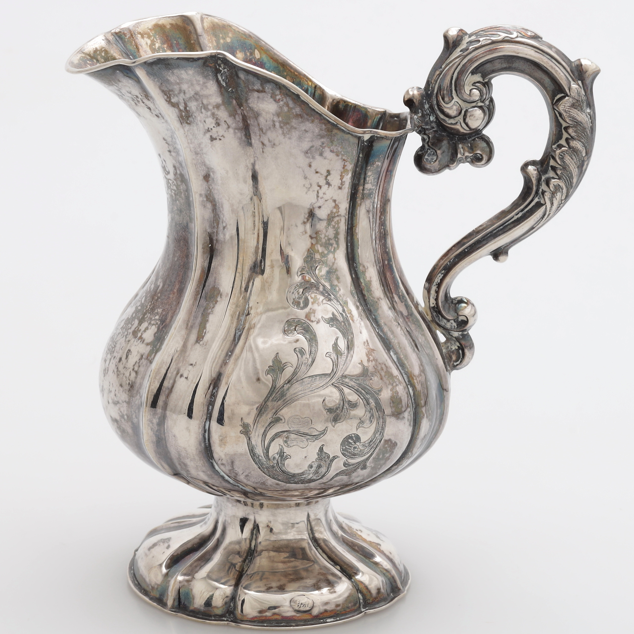 GRÄDDKANNA, silver, L. Larson & Co, Göteborg 1853, vikt 220 gram.