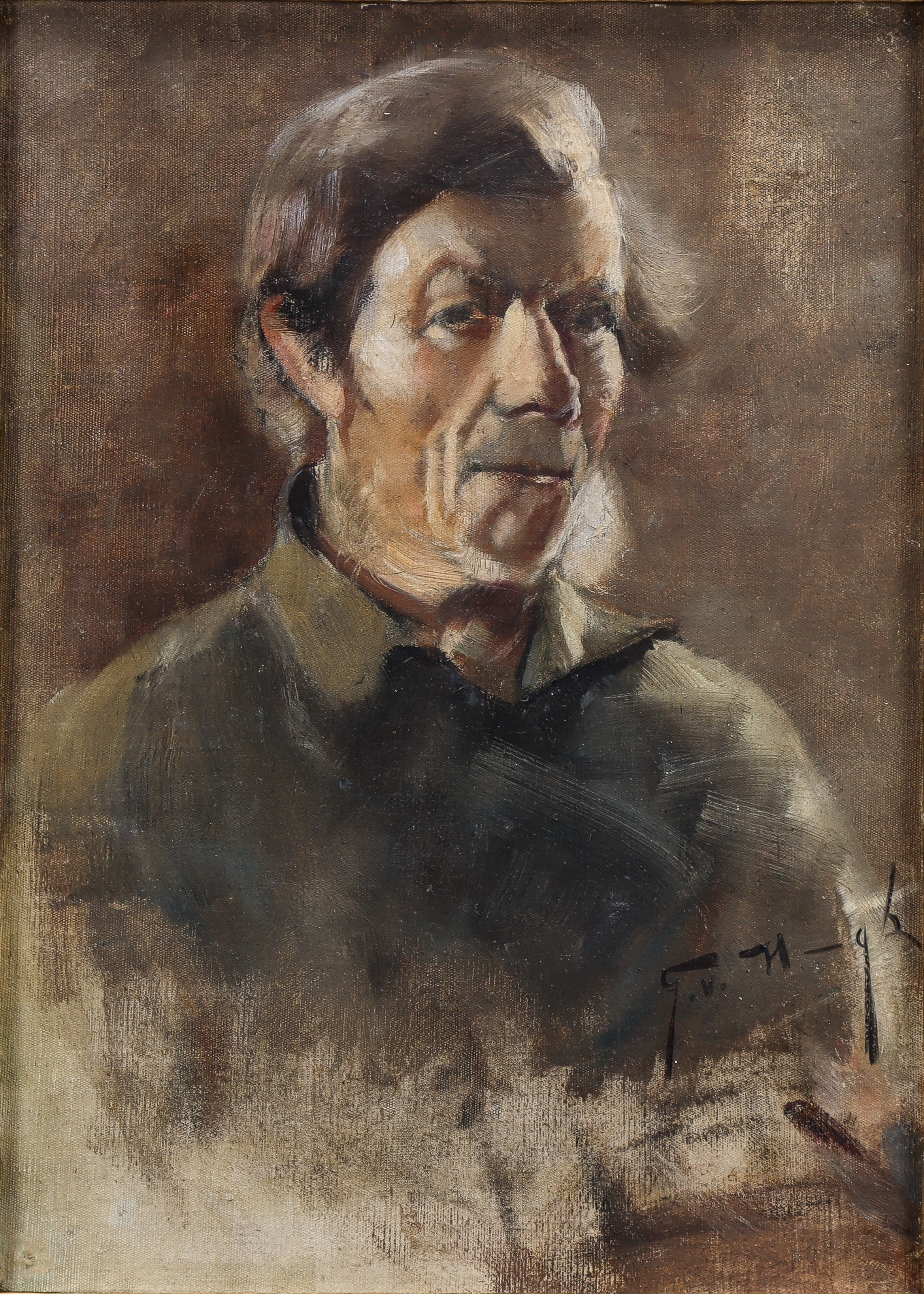 GÖSTA VON HENNIGS (1866-1941). Mansporträtt.