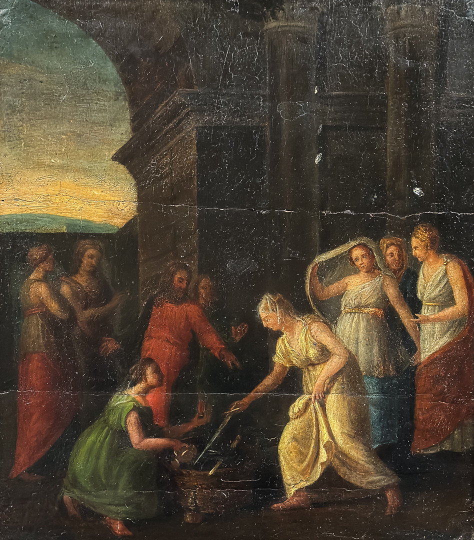 OLJA PÅ PANNÅ, osignerad, troligen tidigt 1700-tal.