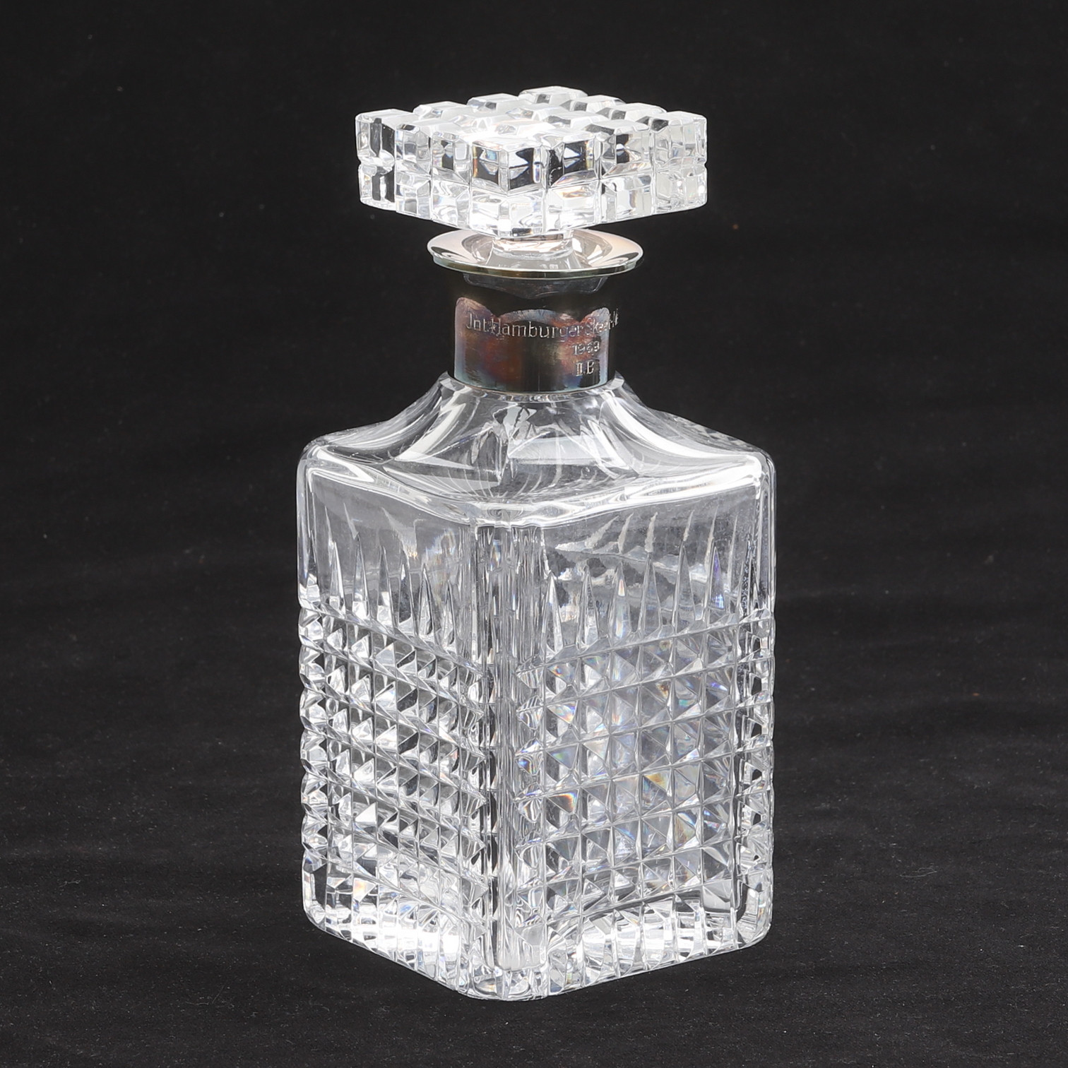 KARAFF, glas och sterlingsilver.