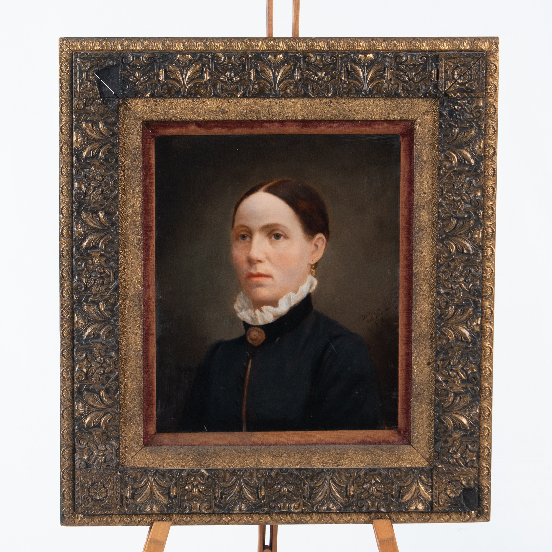 OLJEPORTRÄTT, efter fotografi av De Young photo studio (815 Broadway, New york) 1800-talets slut.