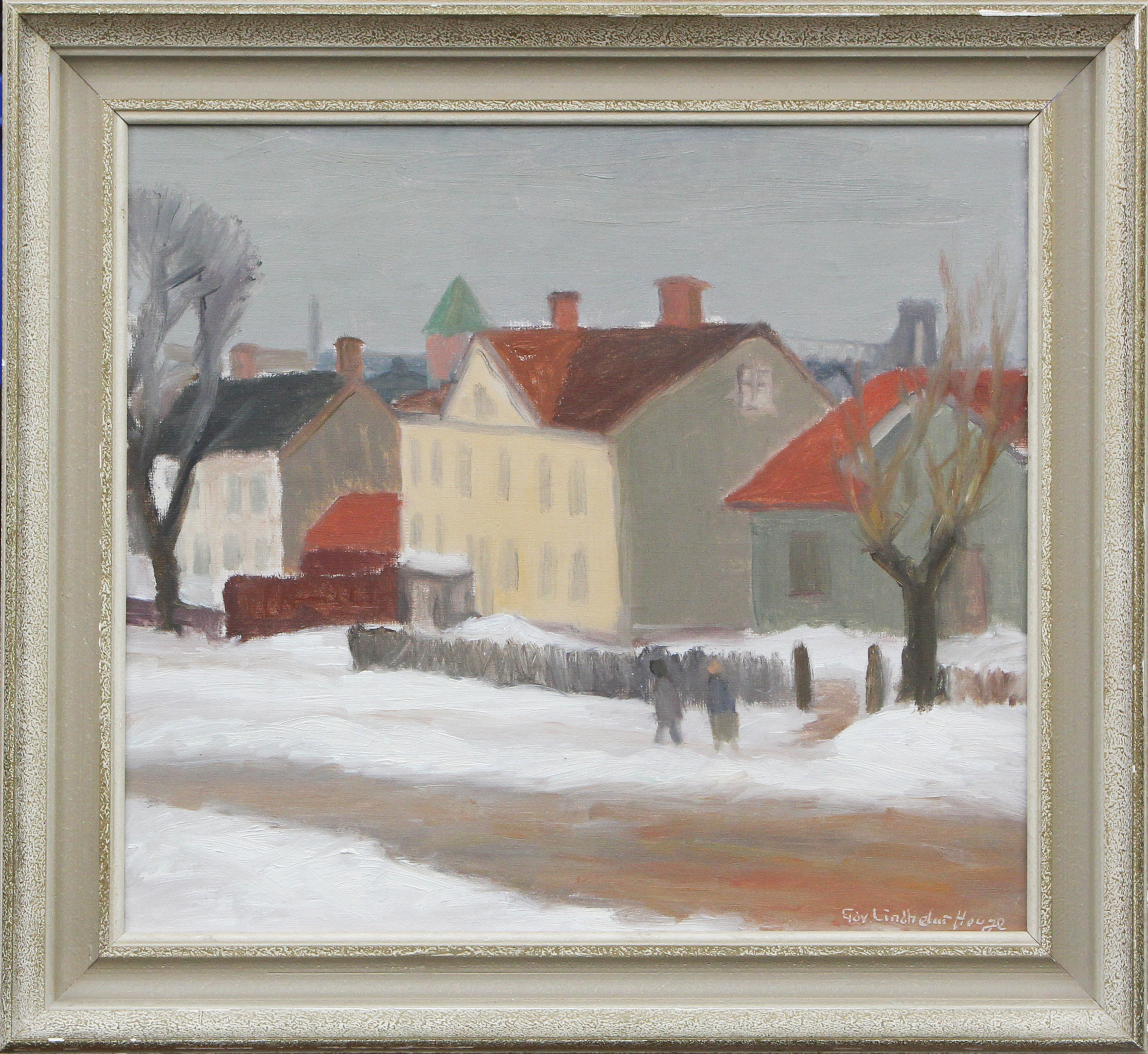 EDVIN LINDHOLM-HOUGE. OLJA, på duk, signerad.