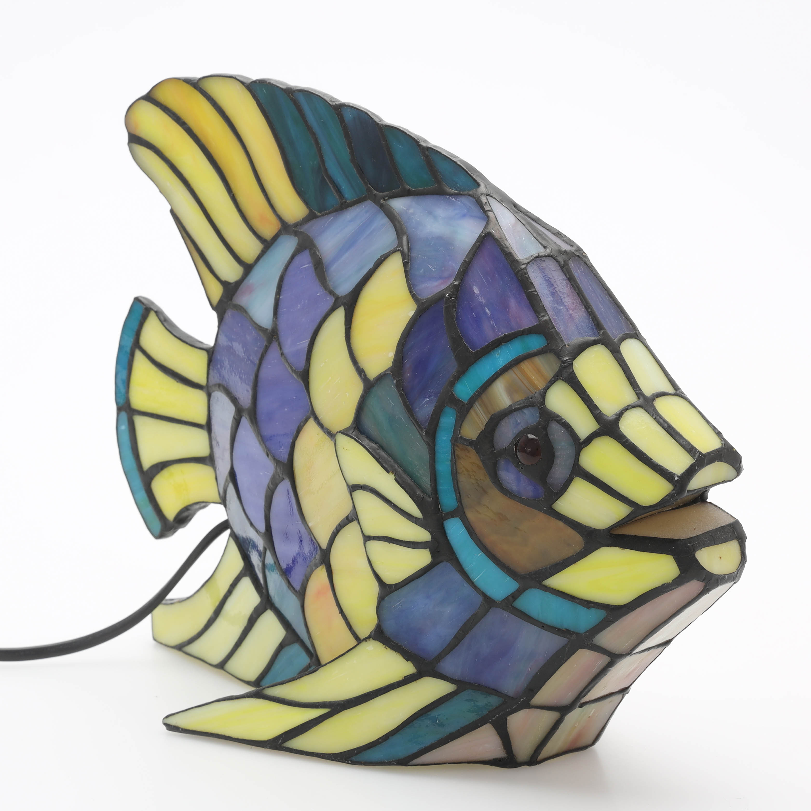 BORDSLAMPA, form av fisk, tiffany stil, 1900/2000-tal.