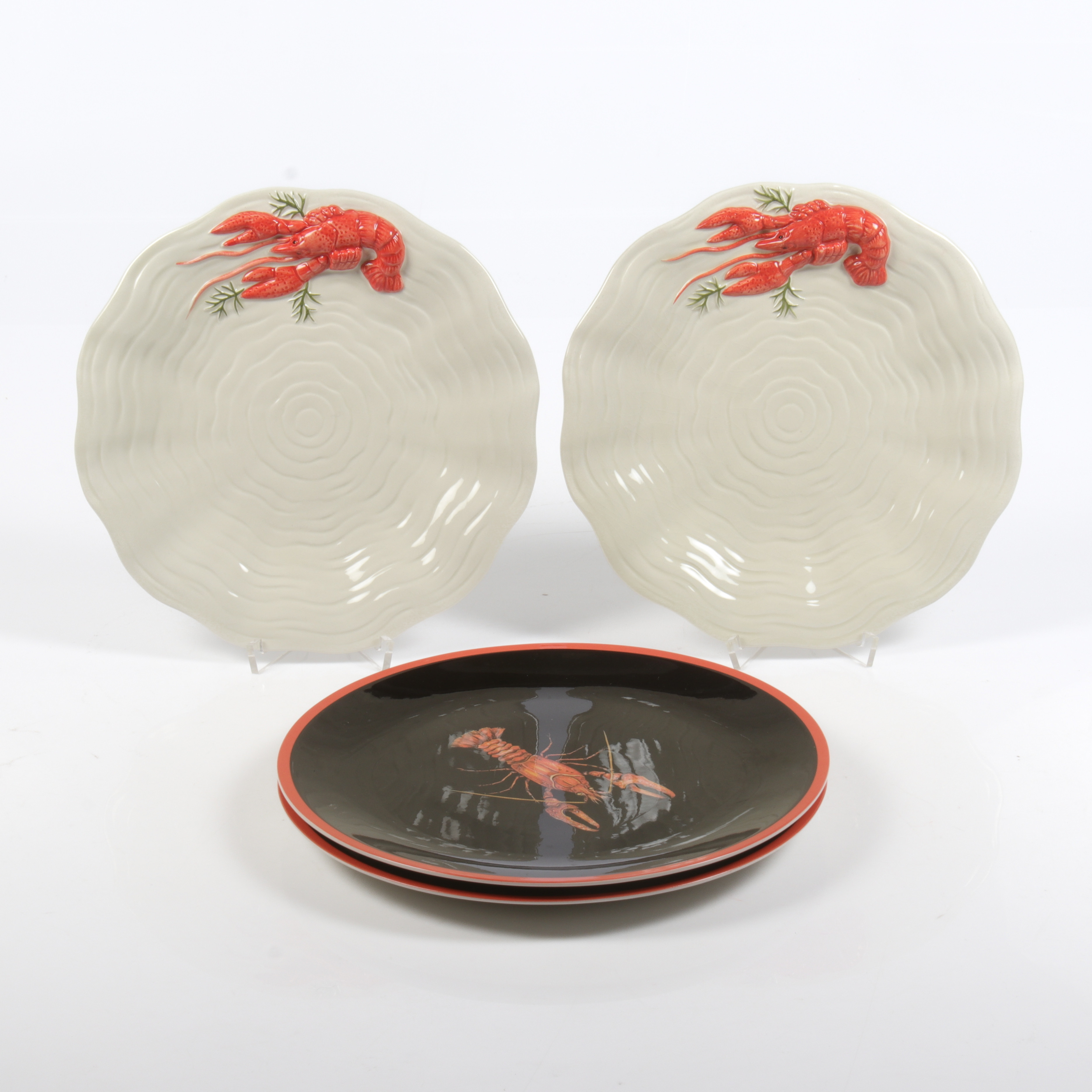 KRÄFTTALLRIKAR, 4 st, porslin. Christineholm Gallery. Villeroy & Boch, "Ecrevisse / Crayfish". 1900-tal.
