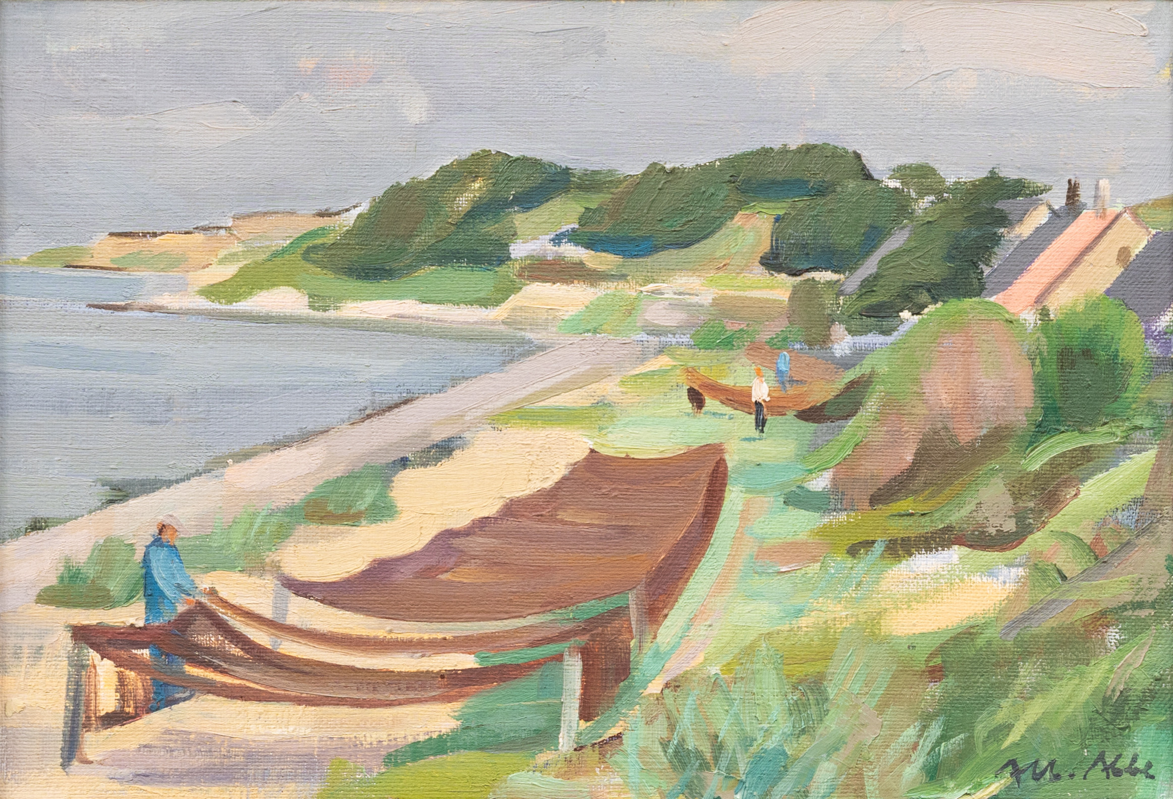 ALBERT ABBE (1889-1966). Sillgarnhänge, Ålabodarna, olja på duk, signerad.