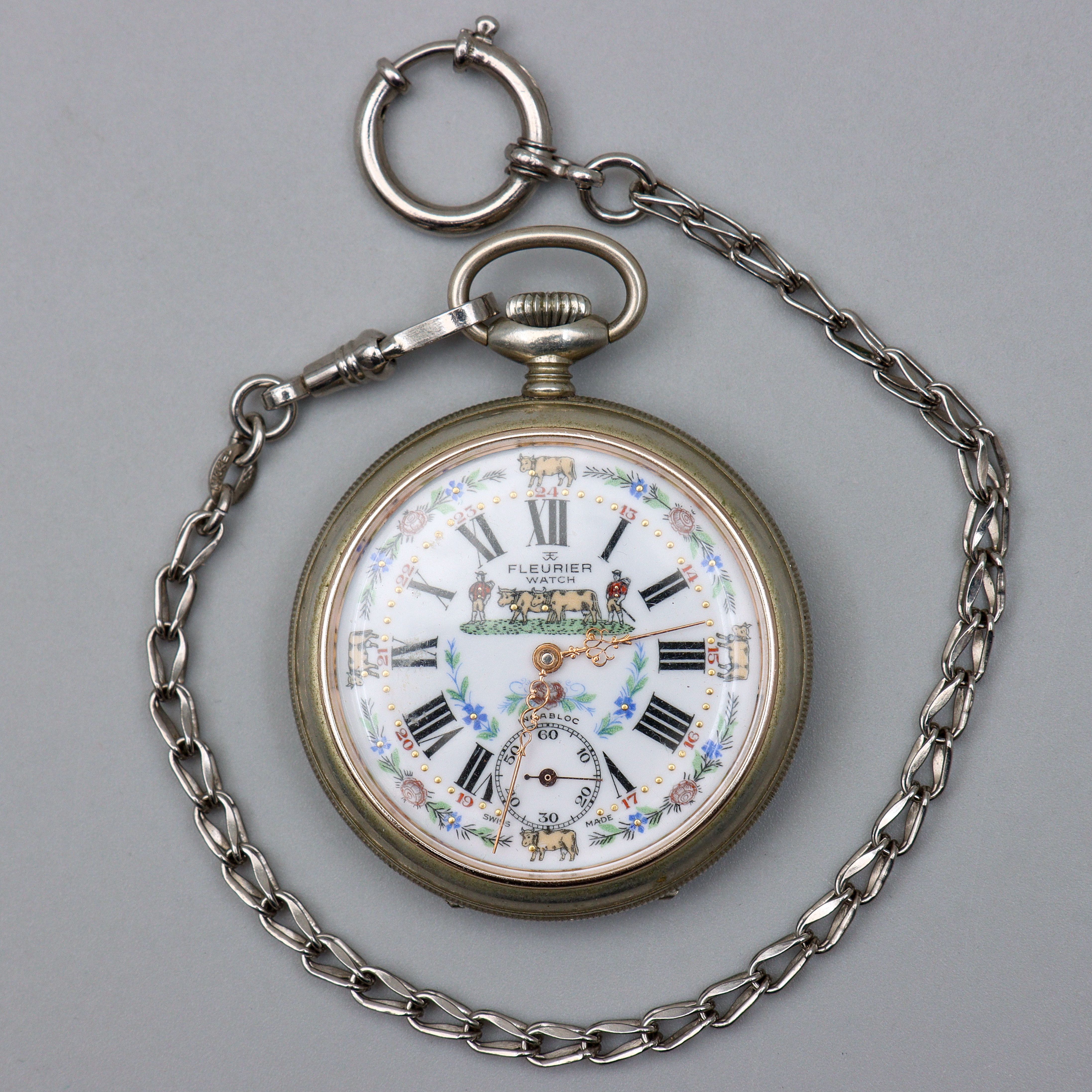 FICKUR, FLEURIER WATCH, INCABLOC, SWISS MADE, METALL, 1900-TAL.