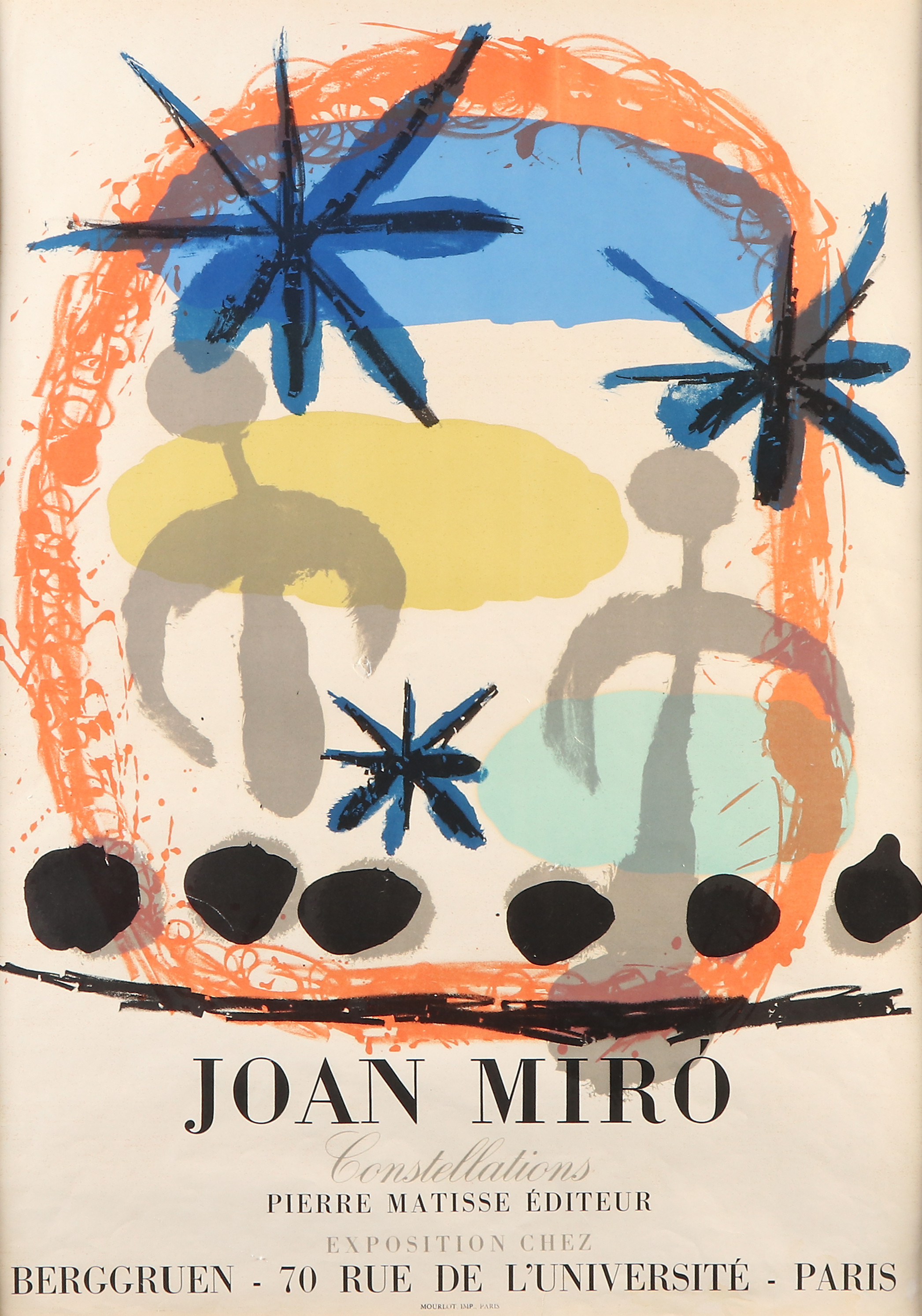 JOAN MIRÓ. Litograferad utställningsaffisch. Constellations, Paris.