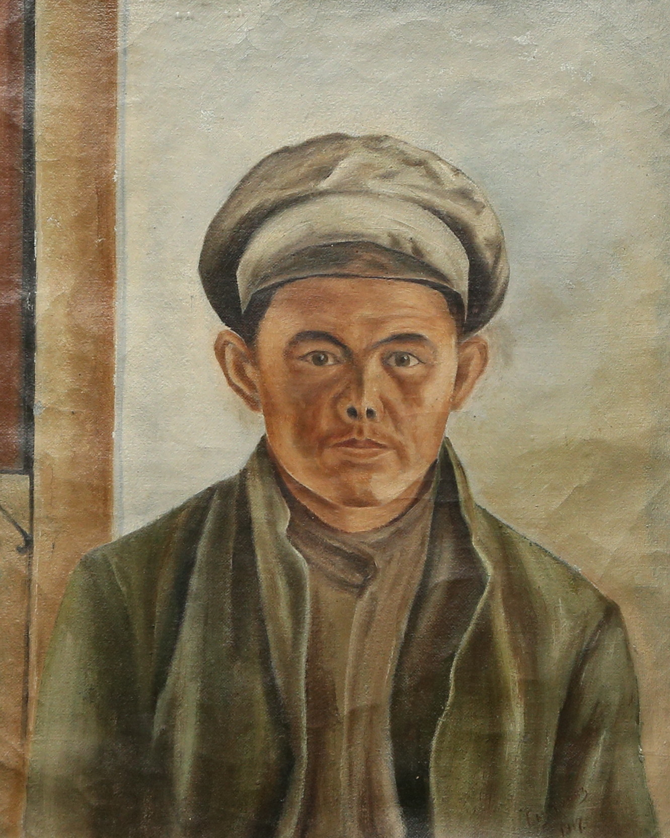 OIDENTIFIERAD KONSTNÄR. olja på duk, otydligt signerad, daterad 1917, möjligen Ryssland.