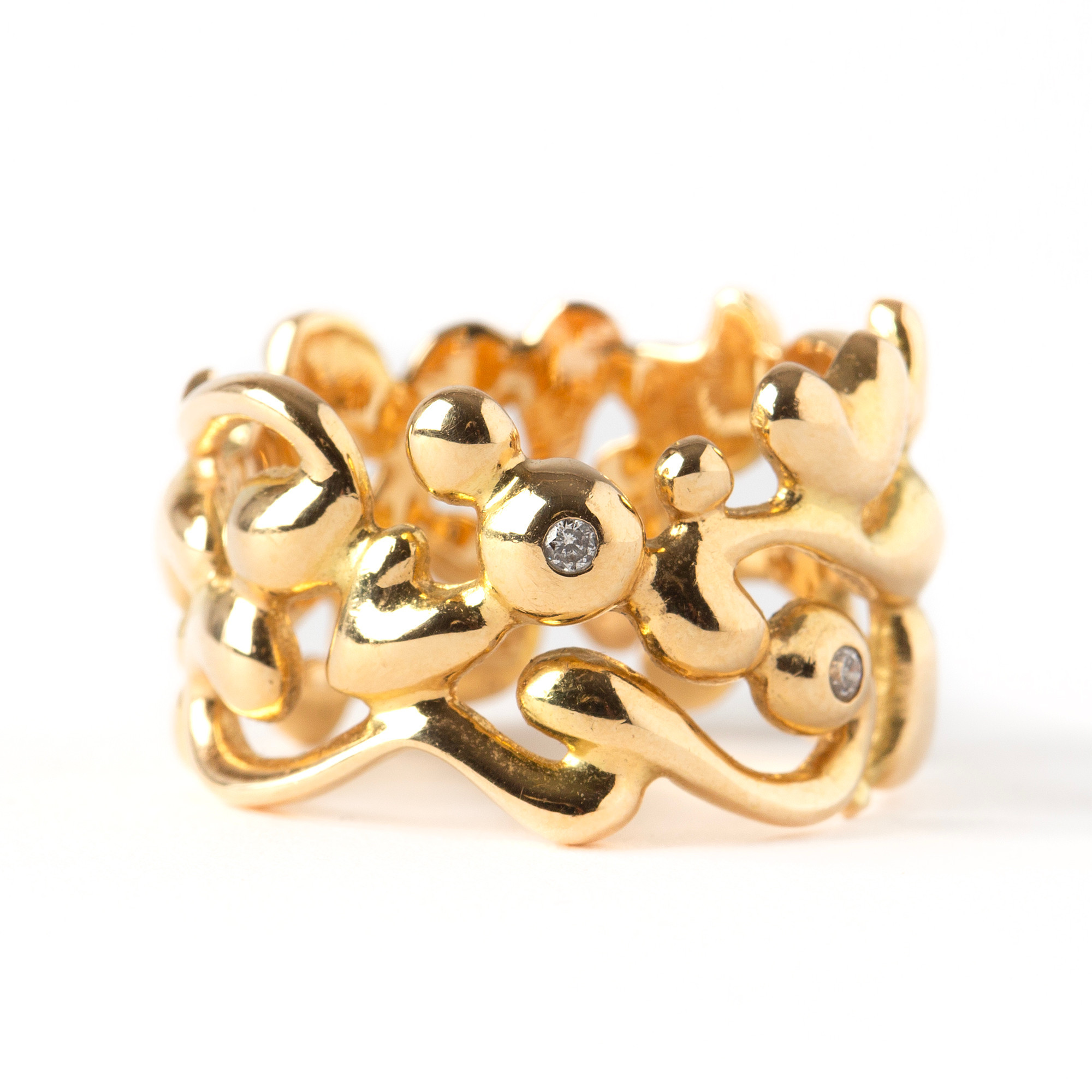 CHARLOTTE LYNGGAARD, ring, 18K guld med briljantslipade diamanter, Ole Lynggaard.
