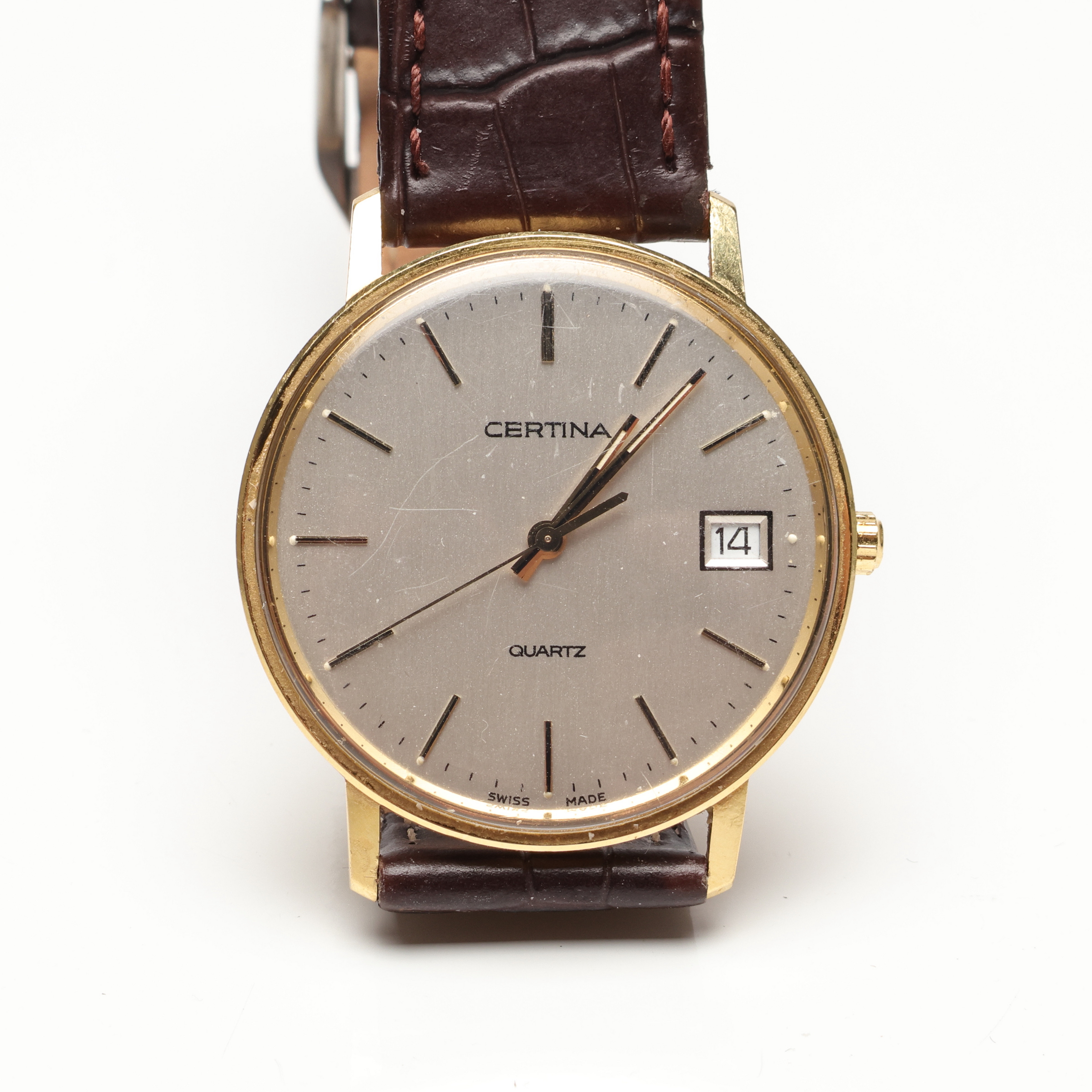ARMBANDSUR, guld, quartz, datum, 33mm, 18k, Certina.