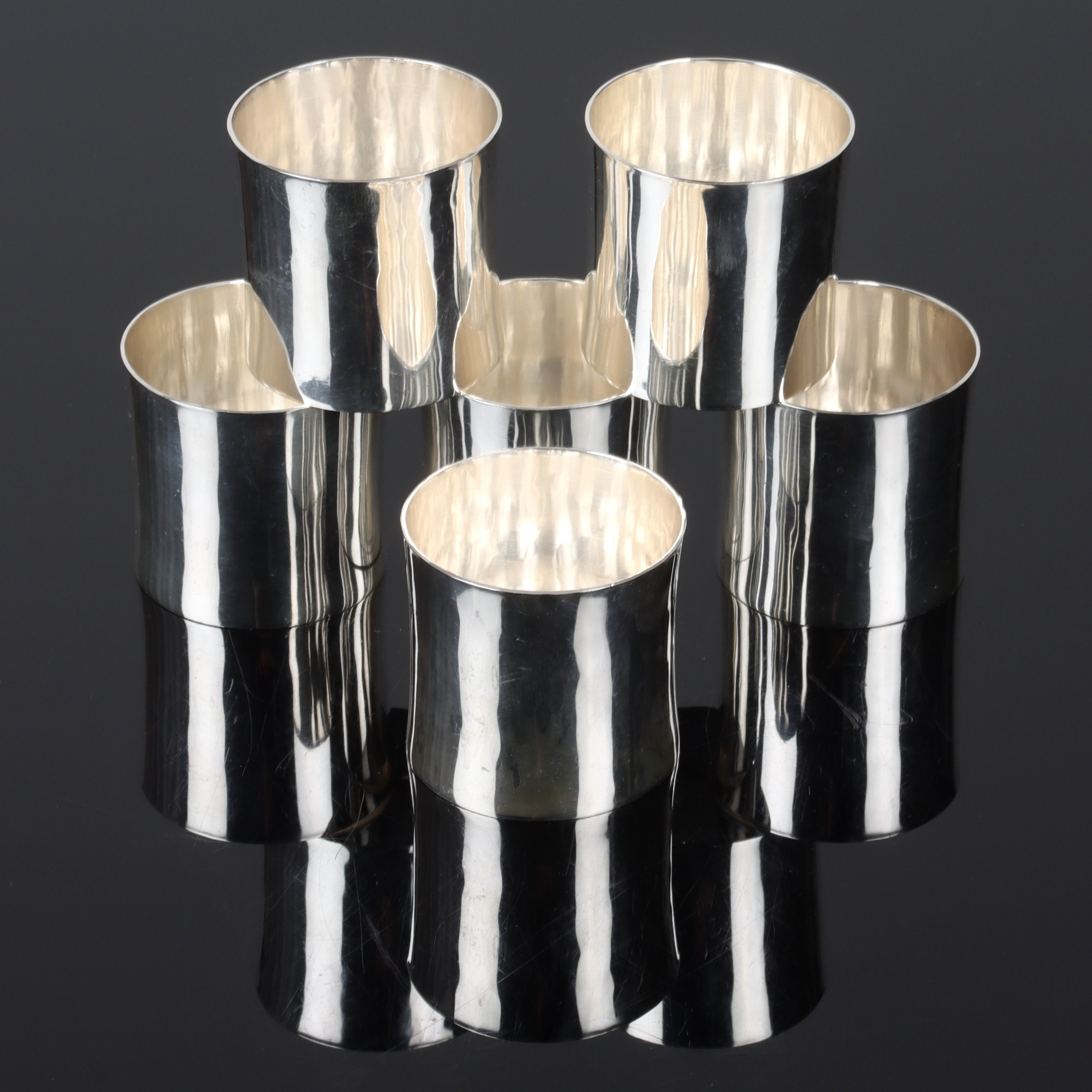 SUPKOPPAR, 6 st. hamrad silver, Martin Öhman, Lycksele. 1967.