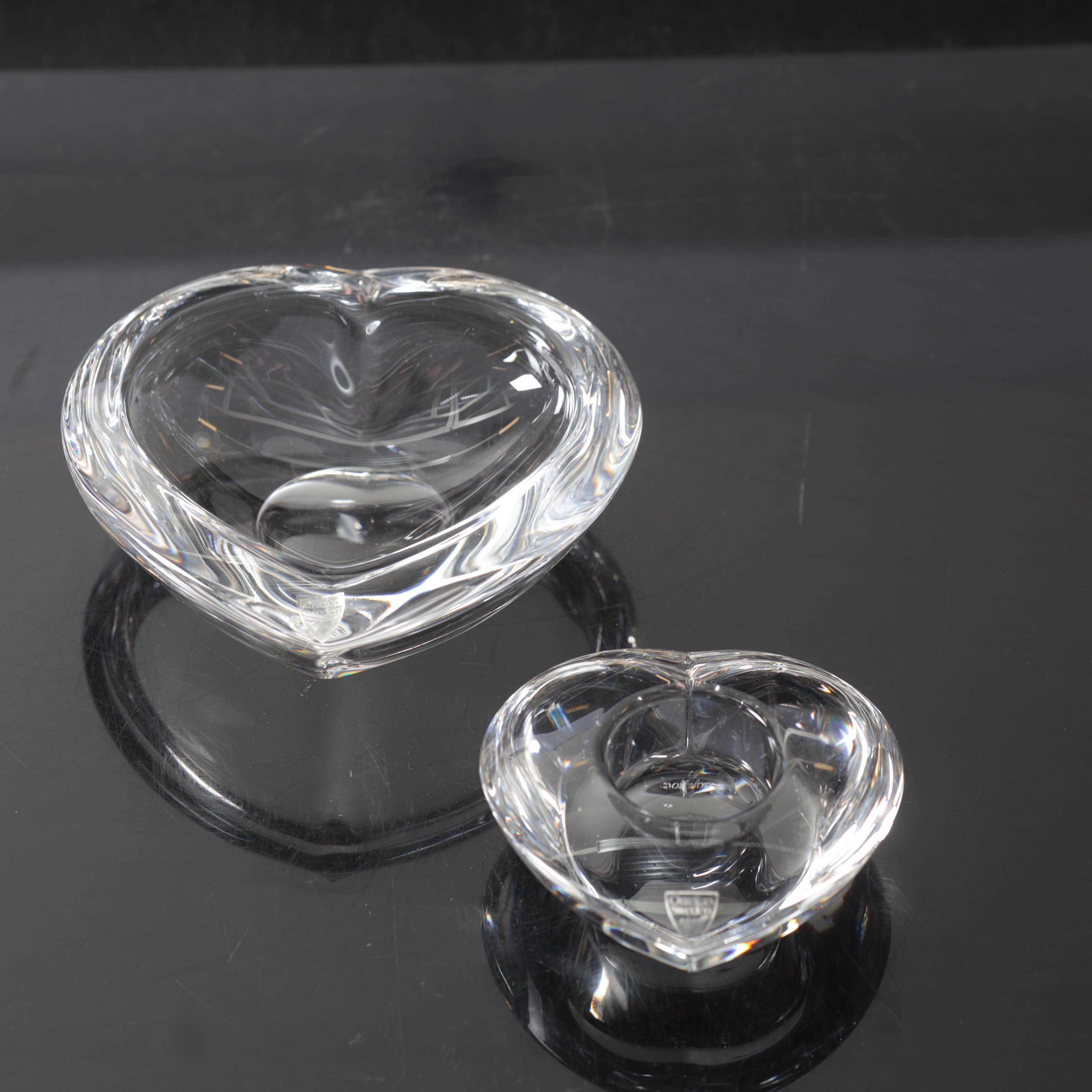 SKÅL, samt ljuslykta, glas, Orrefors.