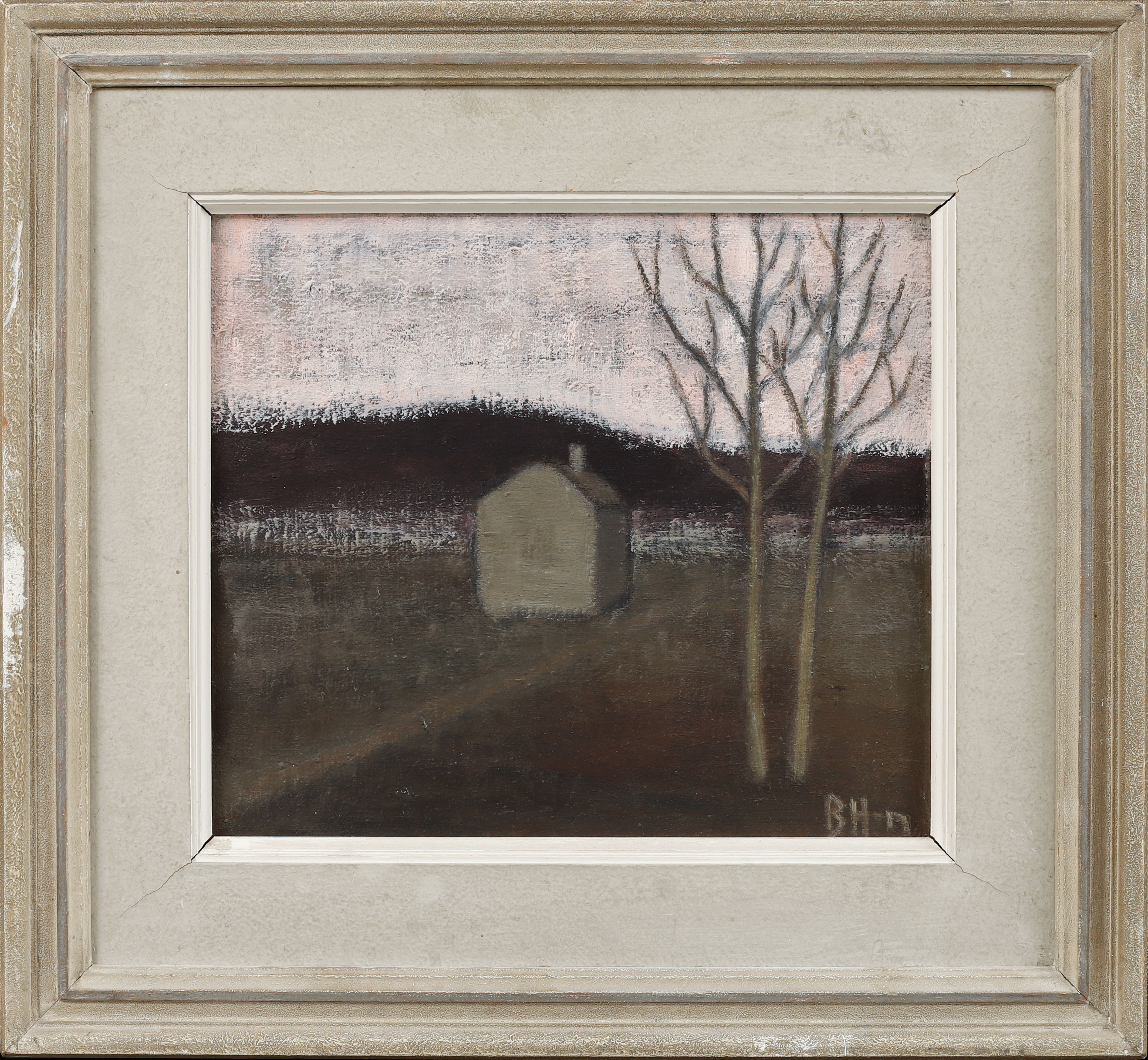 BERTA  HANSSON. "Ödegård lappmarken", olja på pannå, signerad.