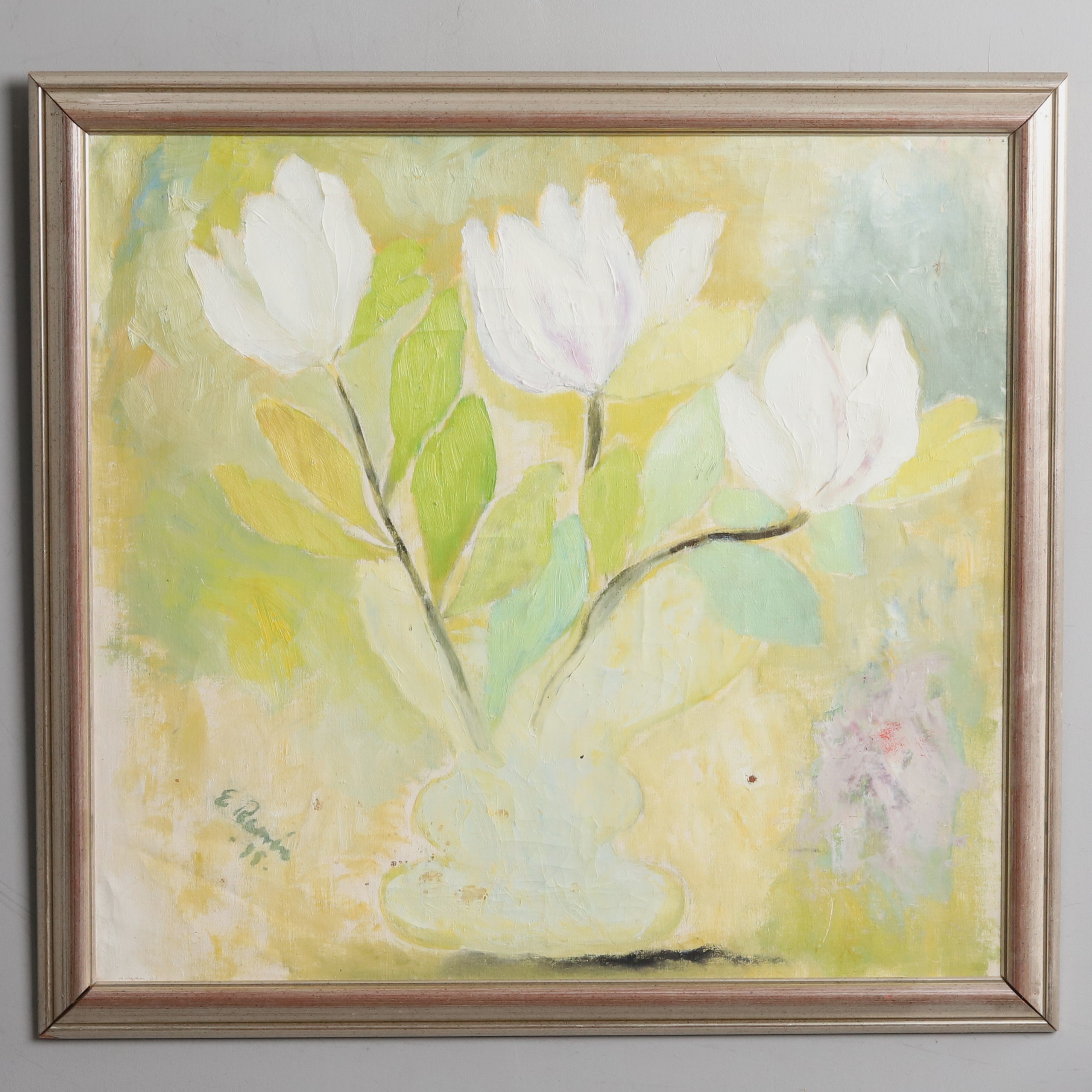 EBBA RAMÉN (1910-1957). Olja på duk, blomsterstilleben, signerad -45.