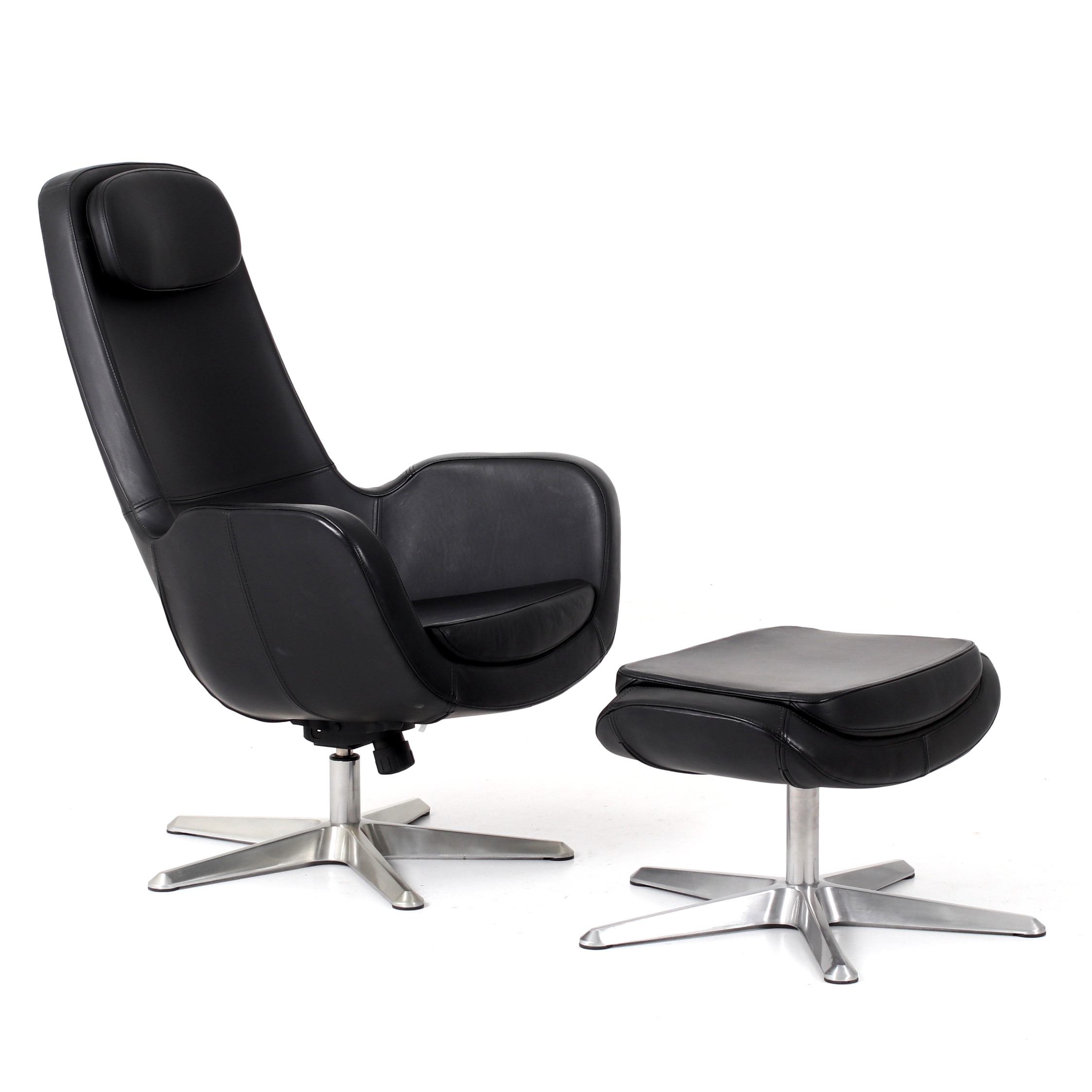 FÅTÖLJ, med fotpall, "Arvika", läder, IKEA, 2000-tal.