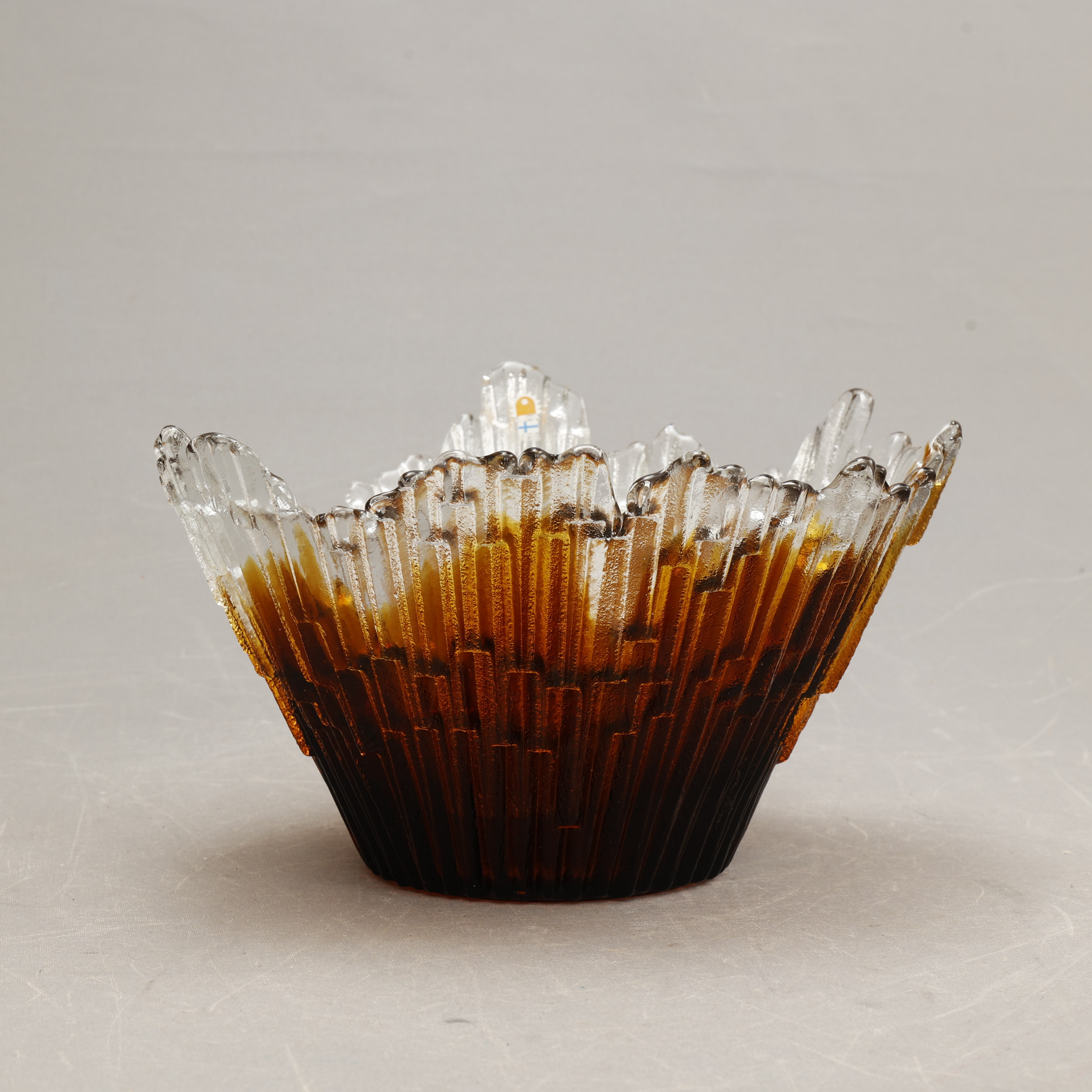 TAUNO WIRKKALA. Skål, glas,"Revontulet / Norrsken" Humppila, Finland ,1970-tal.