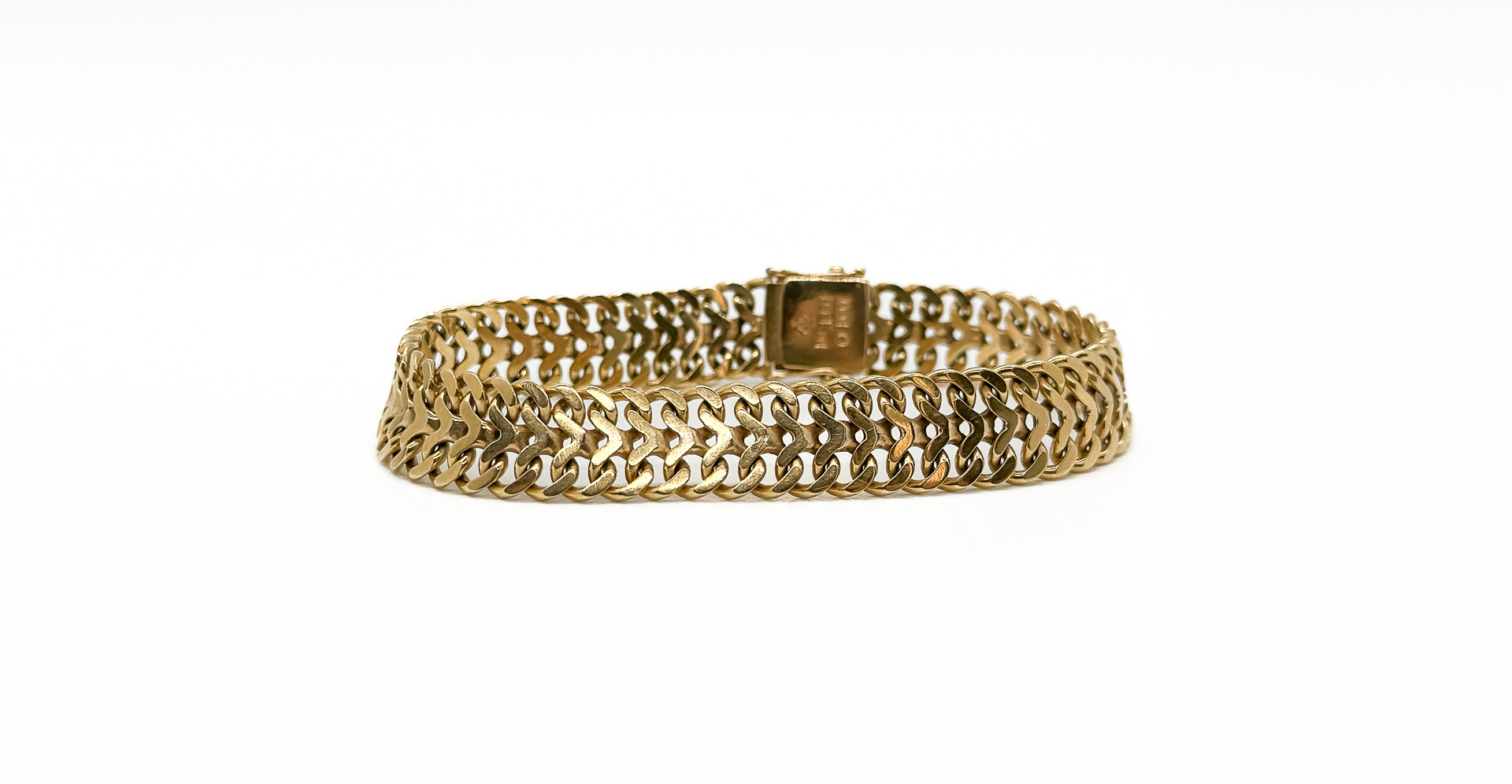 ARMBAND, "FISKBEN", 18K GULD.