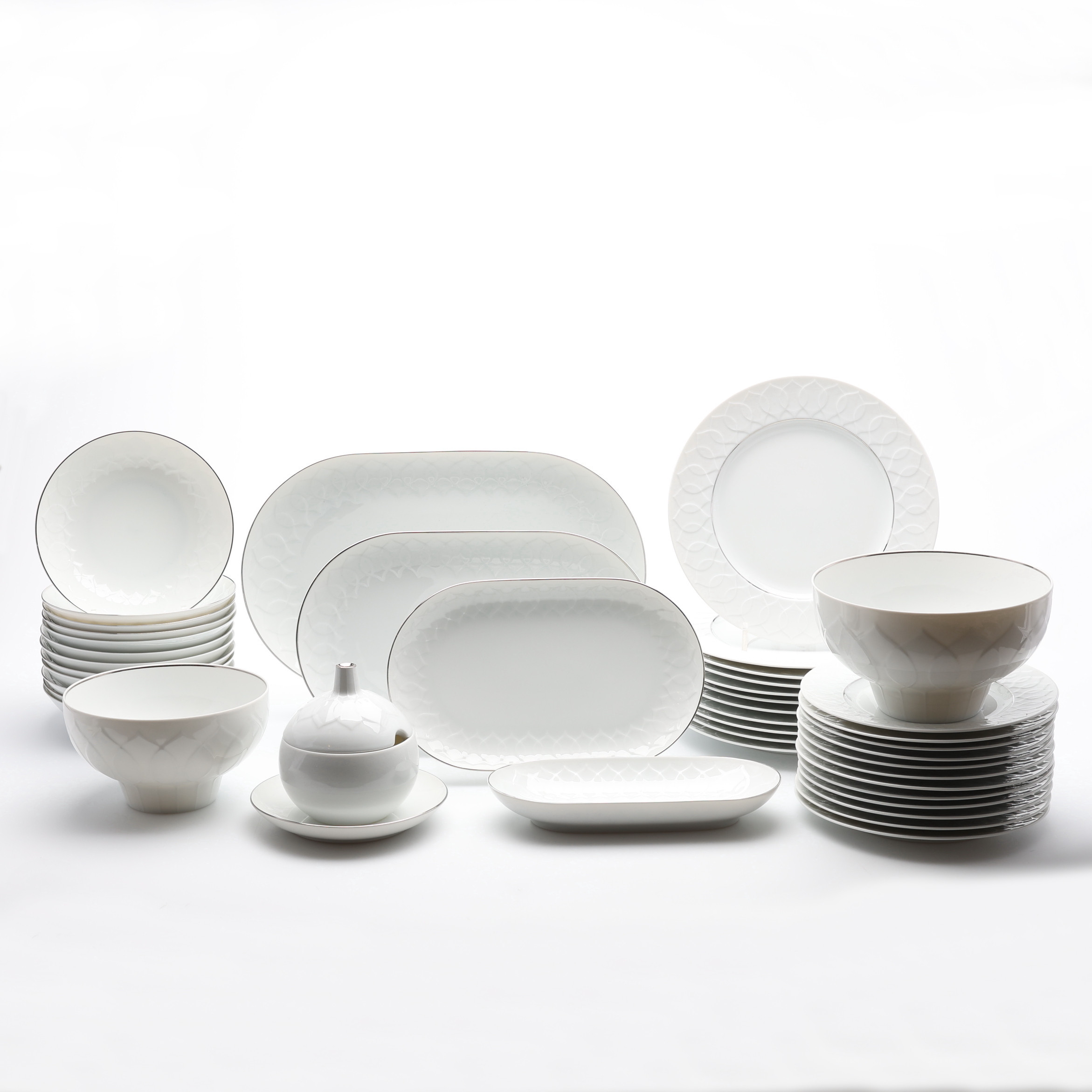 BJÖRN WIINBLAD. MATSERVIS, 42 DELAR, "LOTUS", ROSENTHAL.