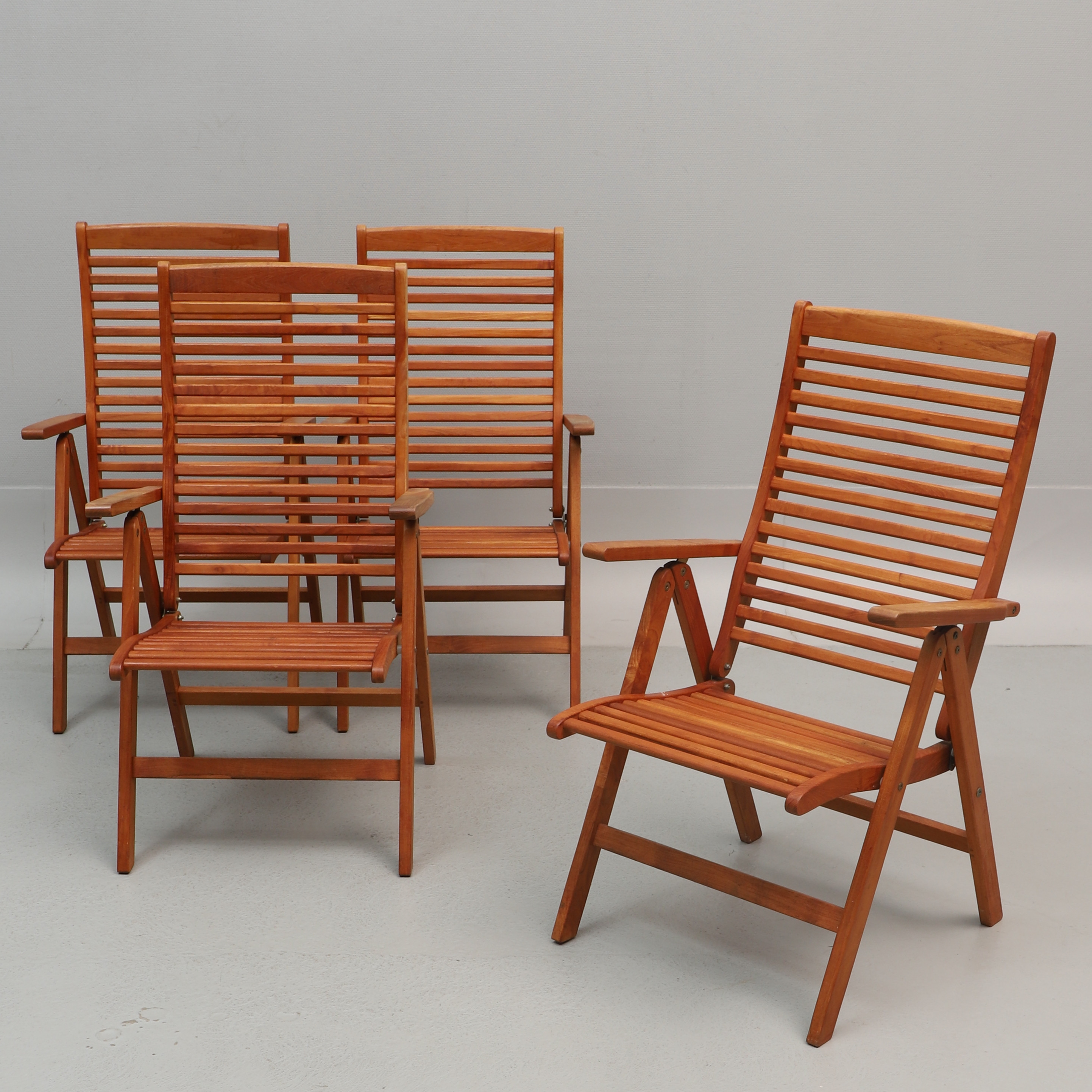 TRÄDGÅRDSSTOLAR, 4 st, hopfällbara, teak, Brafab.