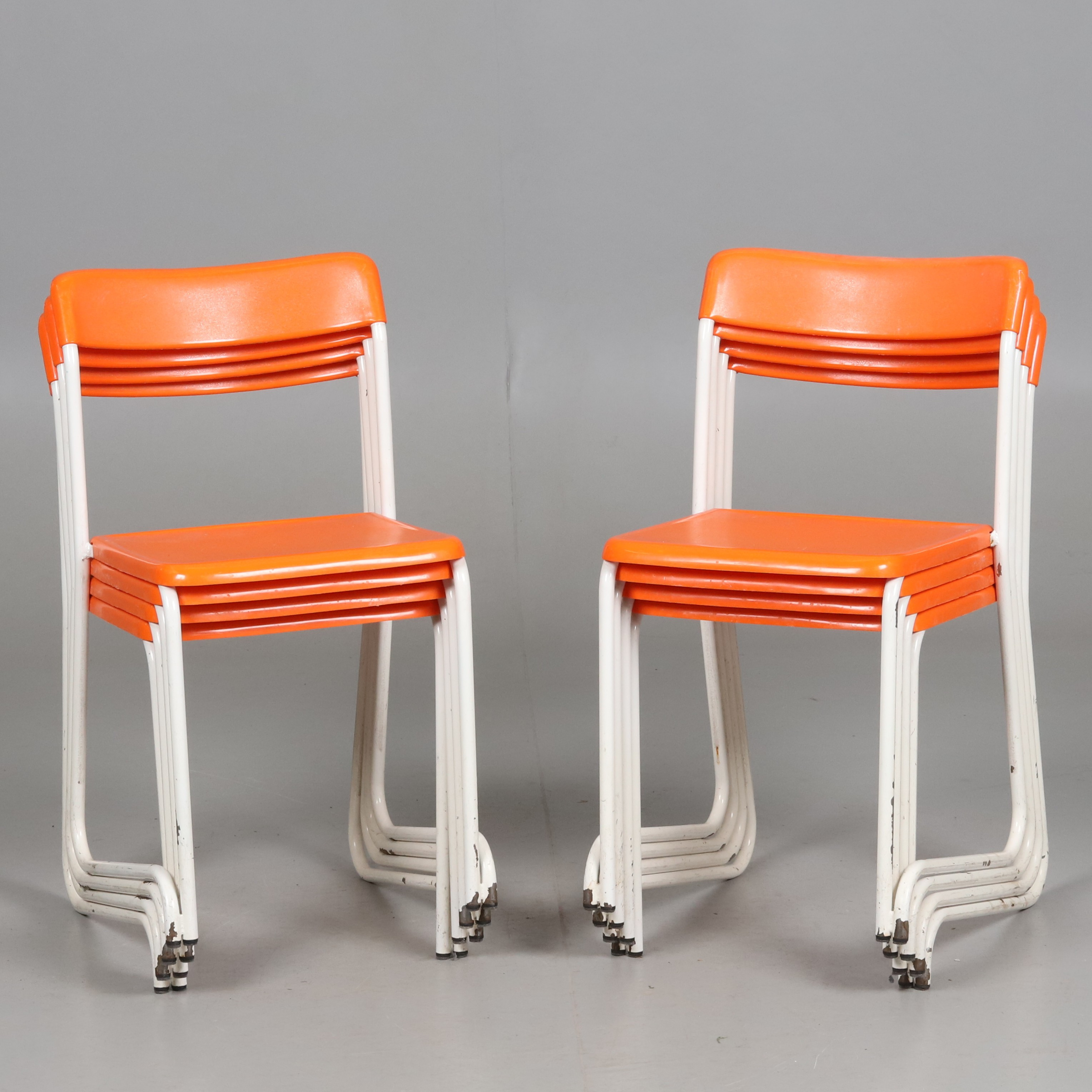 STOLAR, 8 ST, Höganäs Stacking chair POP stapelbara, 70 talet.