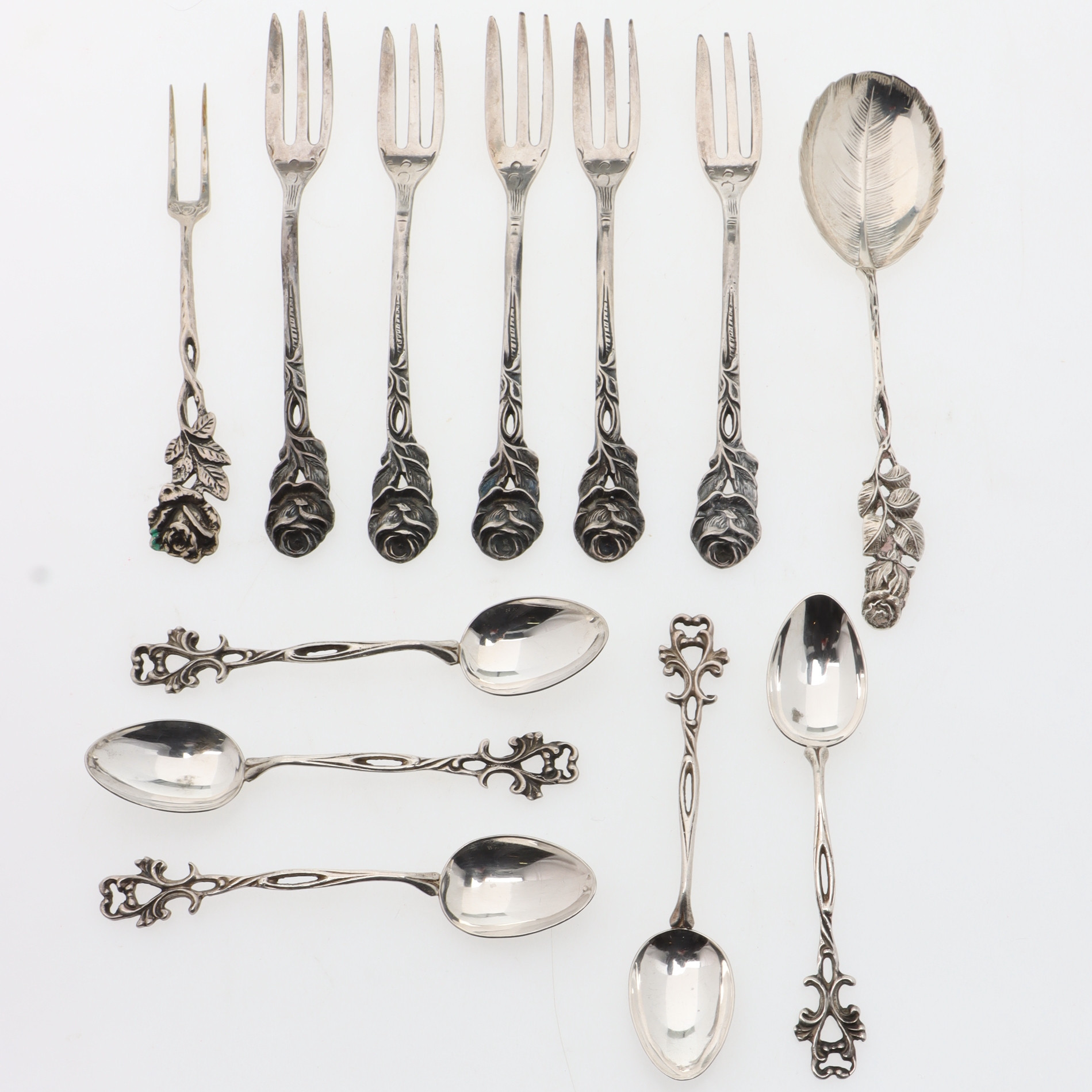 BESTICK, 12 delar, silver, bl.a. rosskaft.