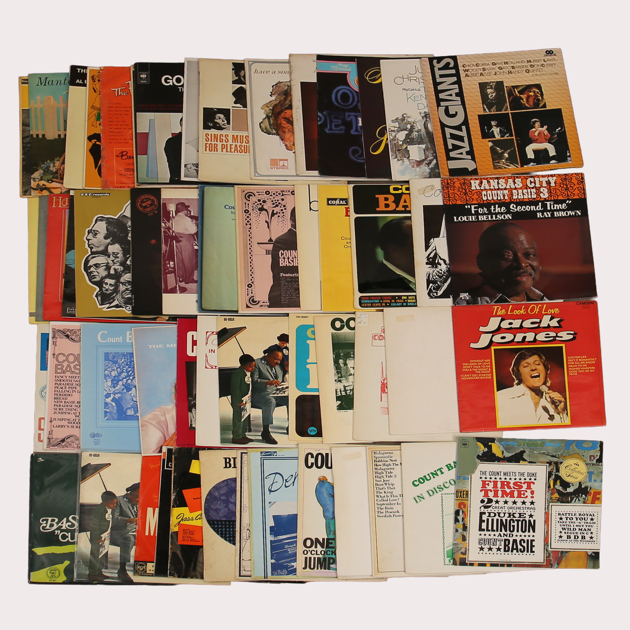 PARTI VINYL/LP skivor, jazz bla Count Basie (flertal), Chet Baker, Joe Williams, Benny Goodman tot ca 50 st.