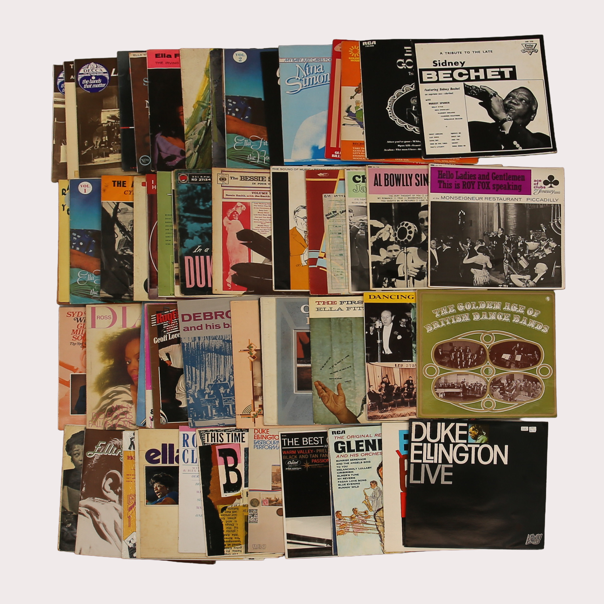 PARTI VINYL/LP skivor, jazz Nina Simone, Benny Goodman, Bessie Smith, Ella Fitzgerald tot ca 50 st.