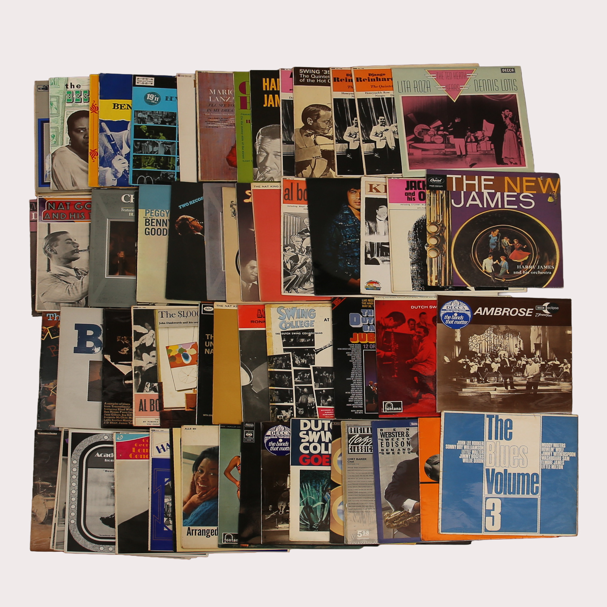 PARTI VINYL/LP skivor, jazz Count Basie, Chet Baker, Peggy Lee, Sarah Vaugha tot ca 50 st.