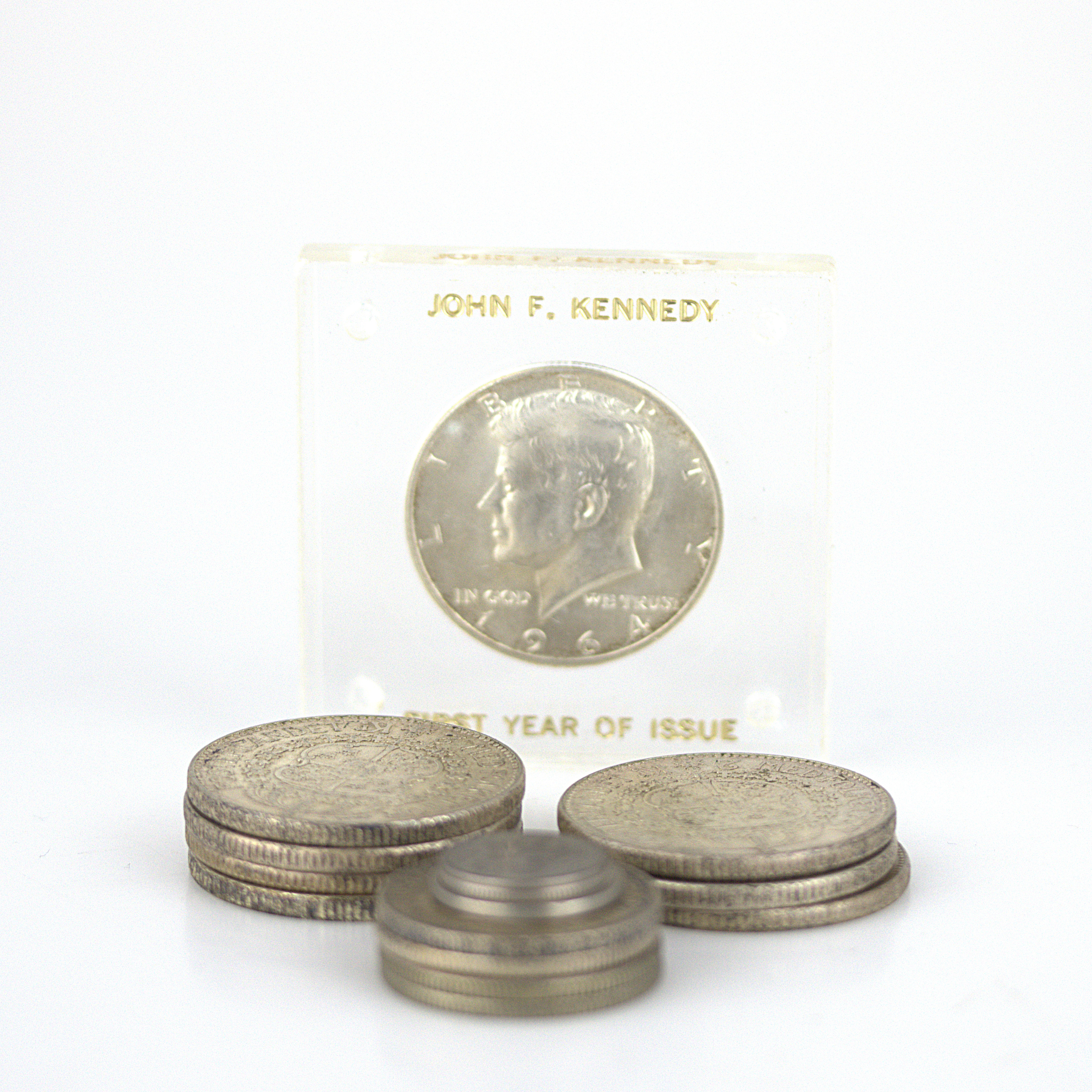 MYNT, 14+1 st. svenska, cirkulerade och en half dollar, JFK 1964, ocirkulerad.