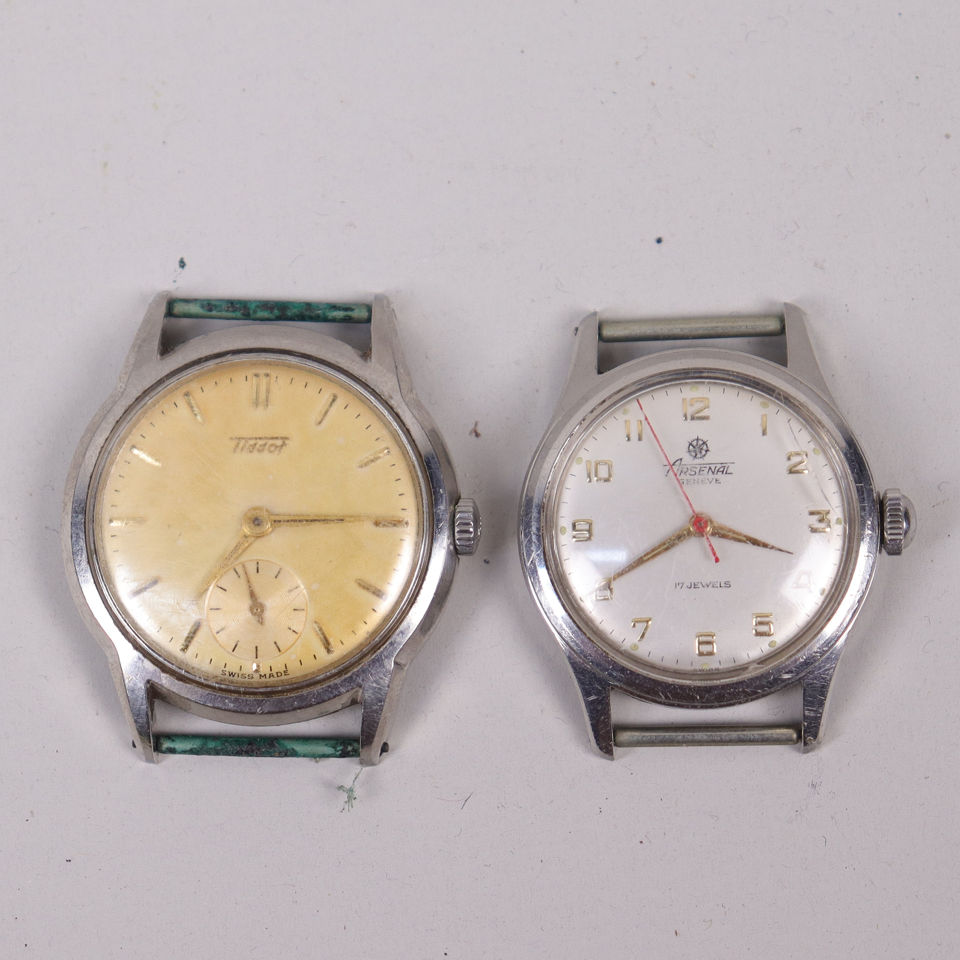 ARMBANDSUR, Tissot och Arsenal, 1950/60-tal, 2 st.