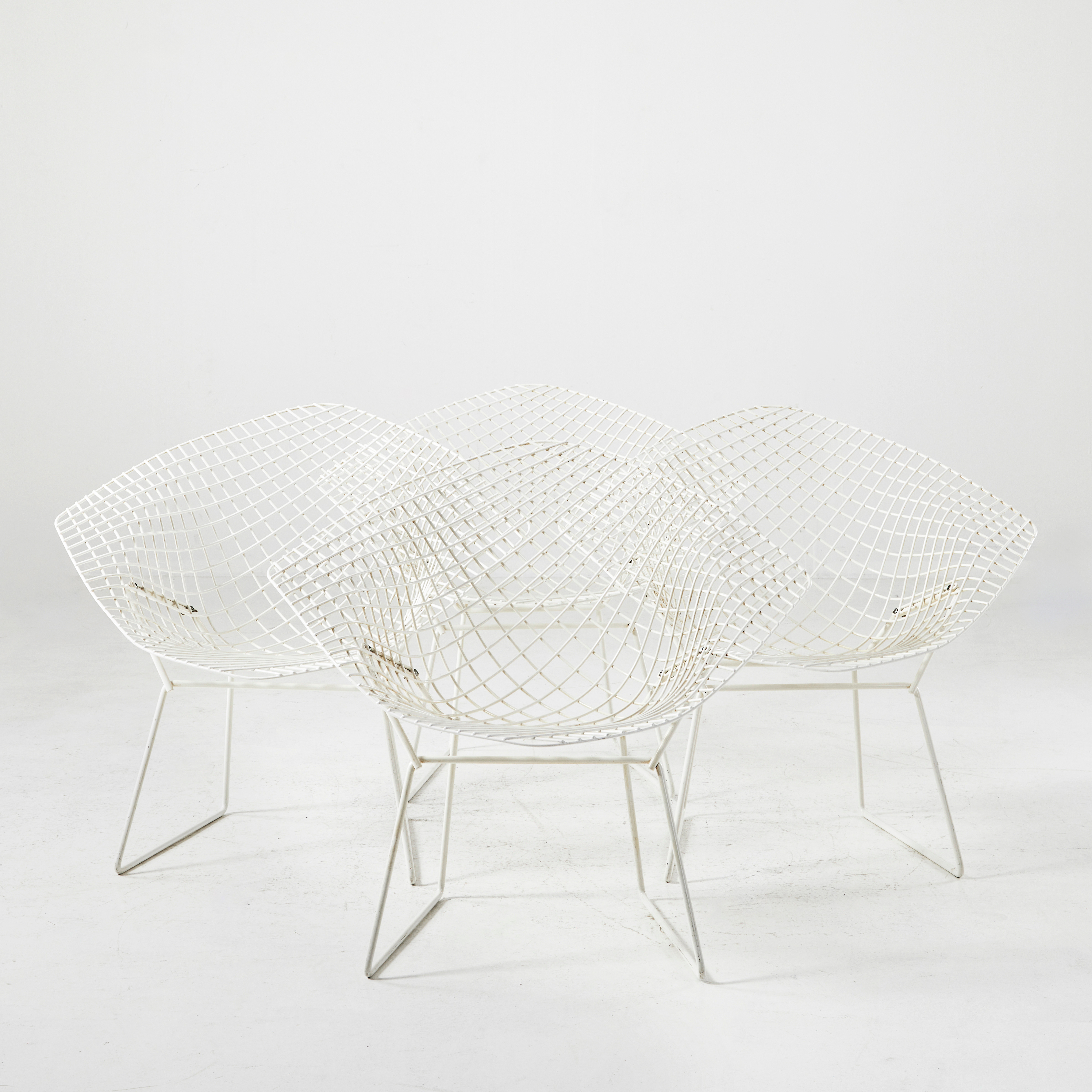 HARRY BERTOIA. “Diamond Chair” 4 st, fåtöljer, designår 1952.
