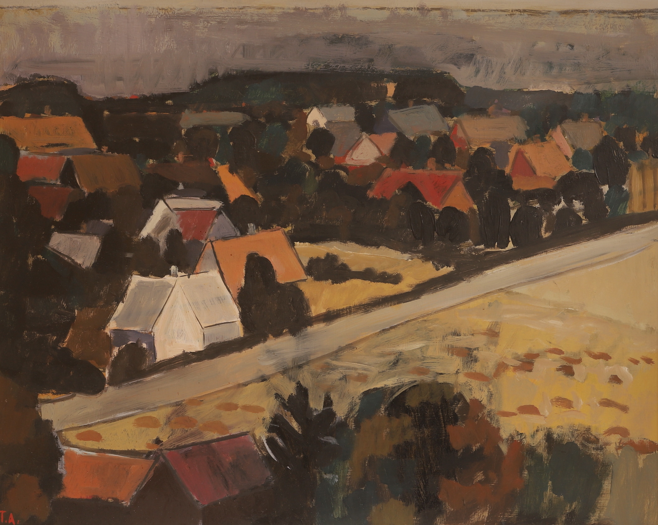 TORSTEN ANDERSTRÖM. Olja på pannå, "från Båstad", signerad.