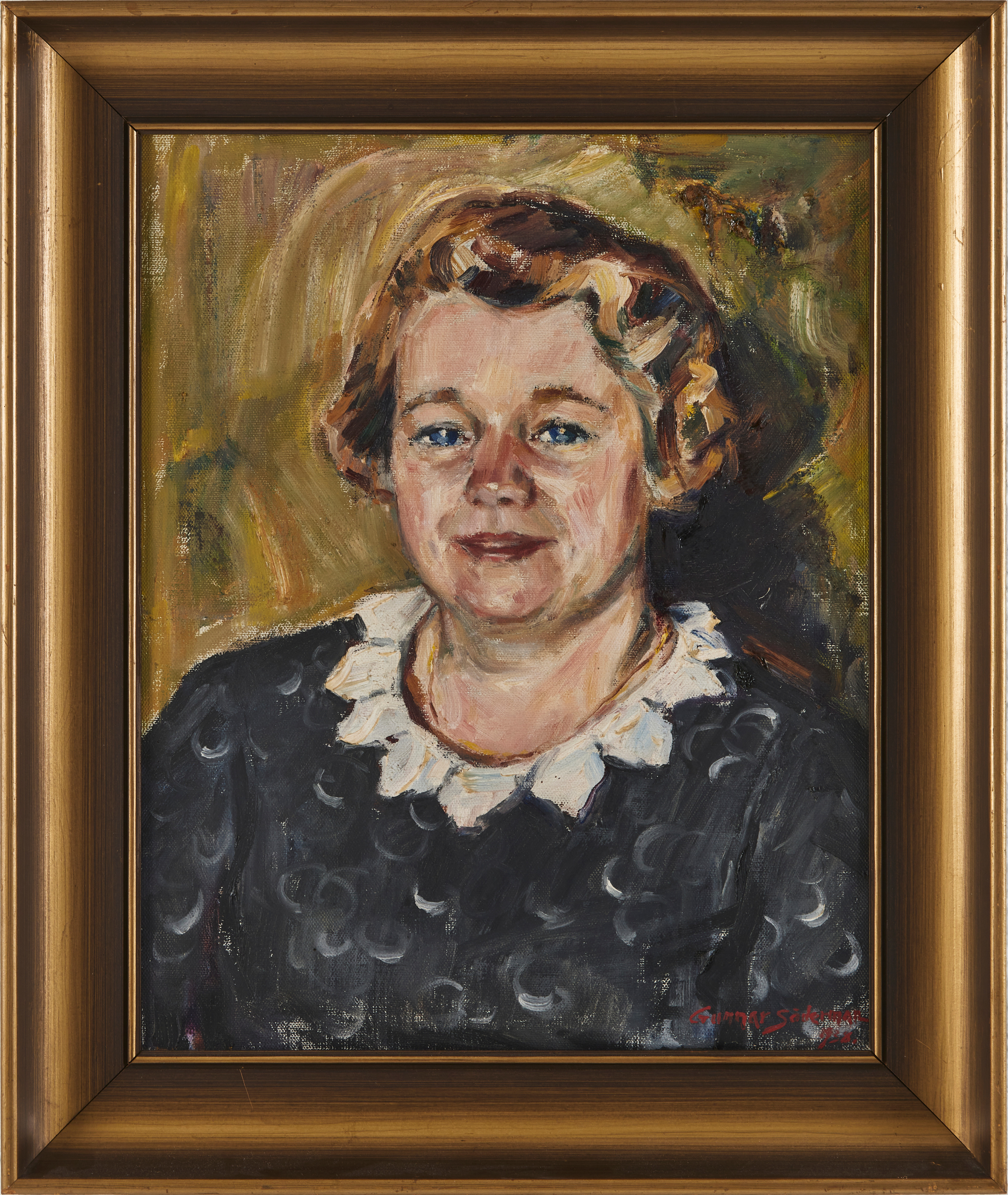GUNNAR SÖDERMAN. (1900-1974) Porträtt, oljemålning på duk, signerad och daterad 1936.