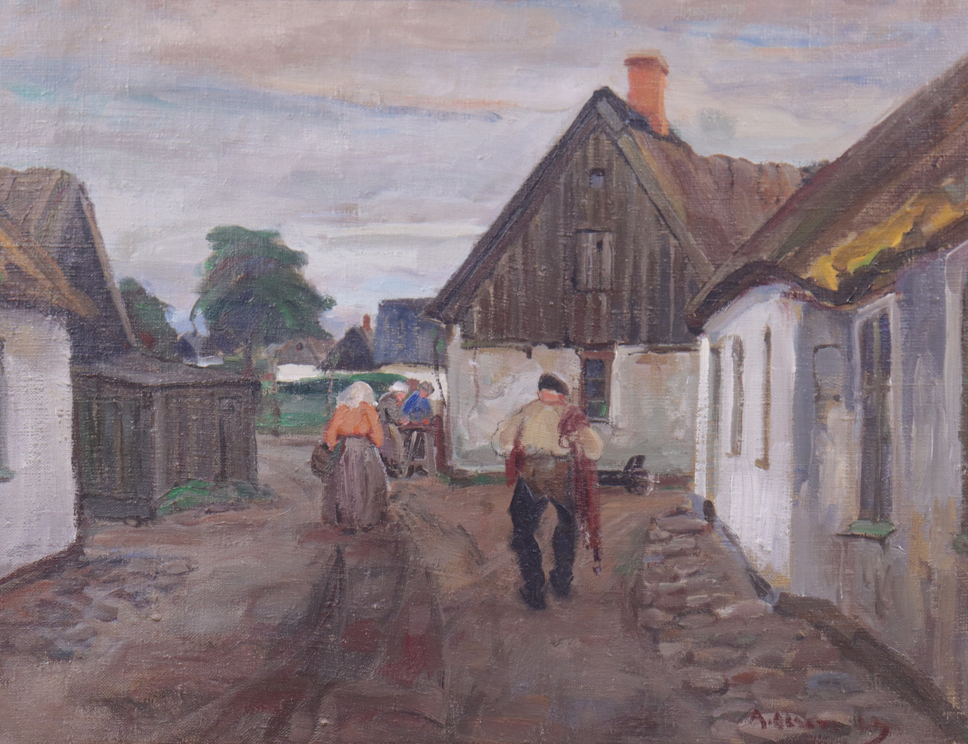 ANDERS OLSON. olja på duk, bymotiv.