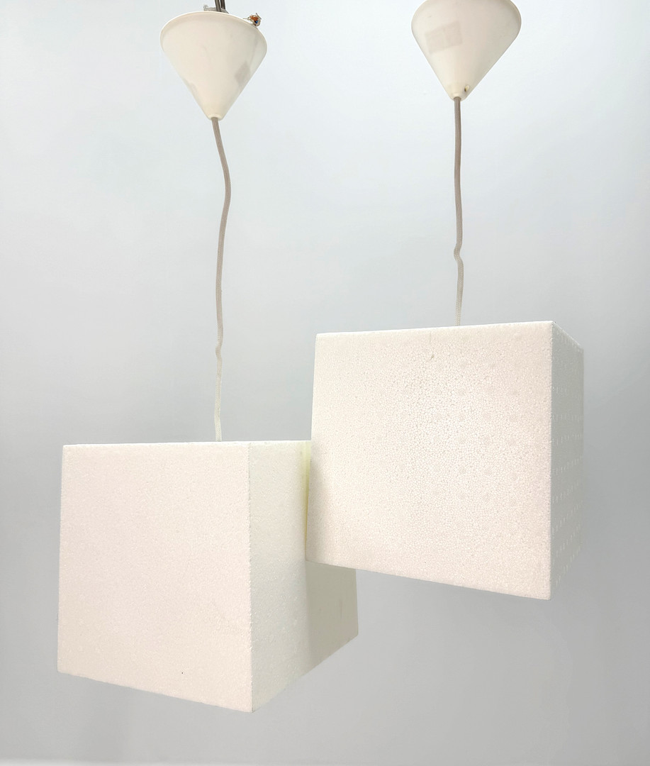 STEFAN BORSELIJUS. TAKLAMPOR frigolit paret by ATELJÉ LYKTAN, made in Sweden.