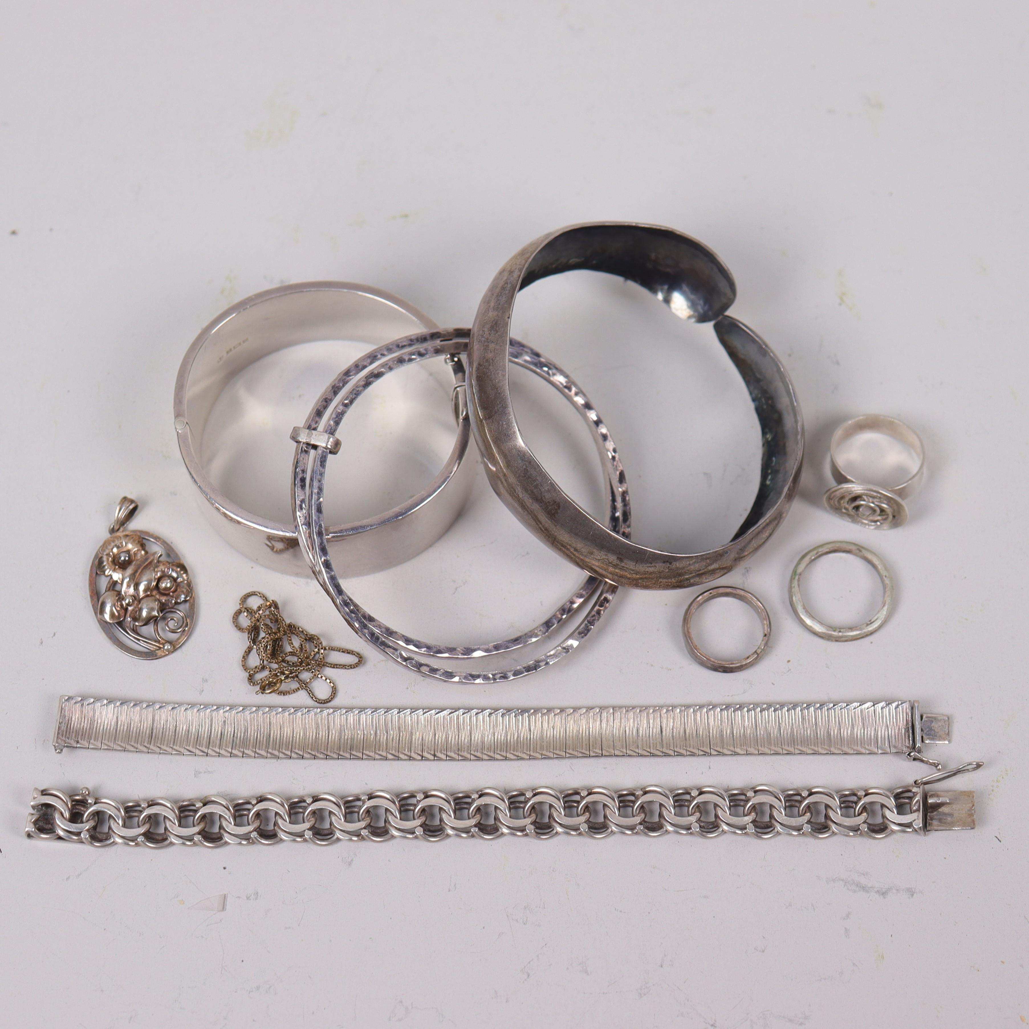 SILVERSMYCKEN, armband, ringar mm, 10 delar.