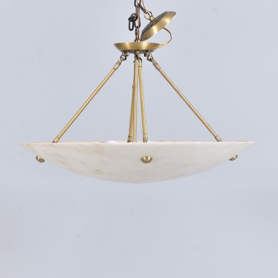 TAKPLAFOND, alabaster/mässing, 1900-tal.