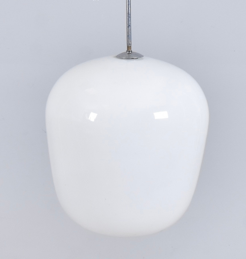 TAKLAMPA, glas/kromad metall, Asea, Swedish Modern 1940-tal.