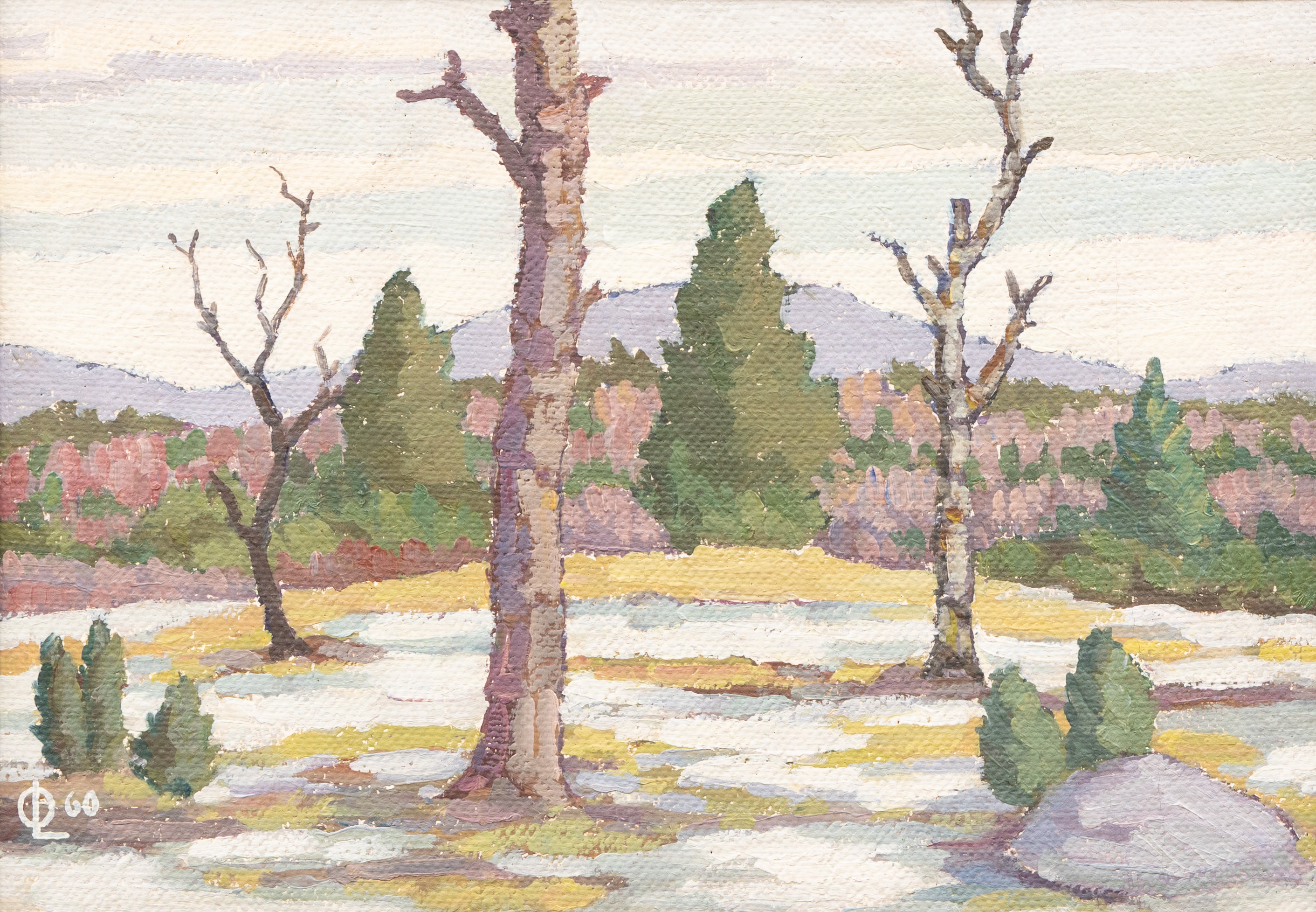OSCAR LUKS LUNDEFJORD (ESTLAND/SVERIGE, 1908-1972). Skogslandskap, olja på duk, signead.