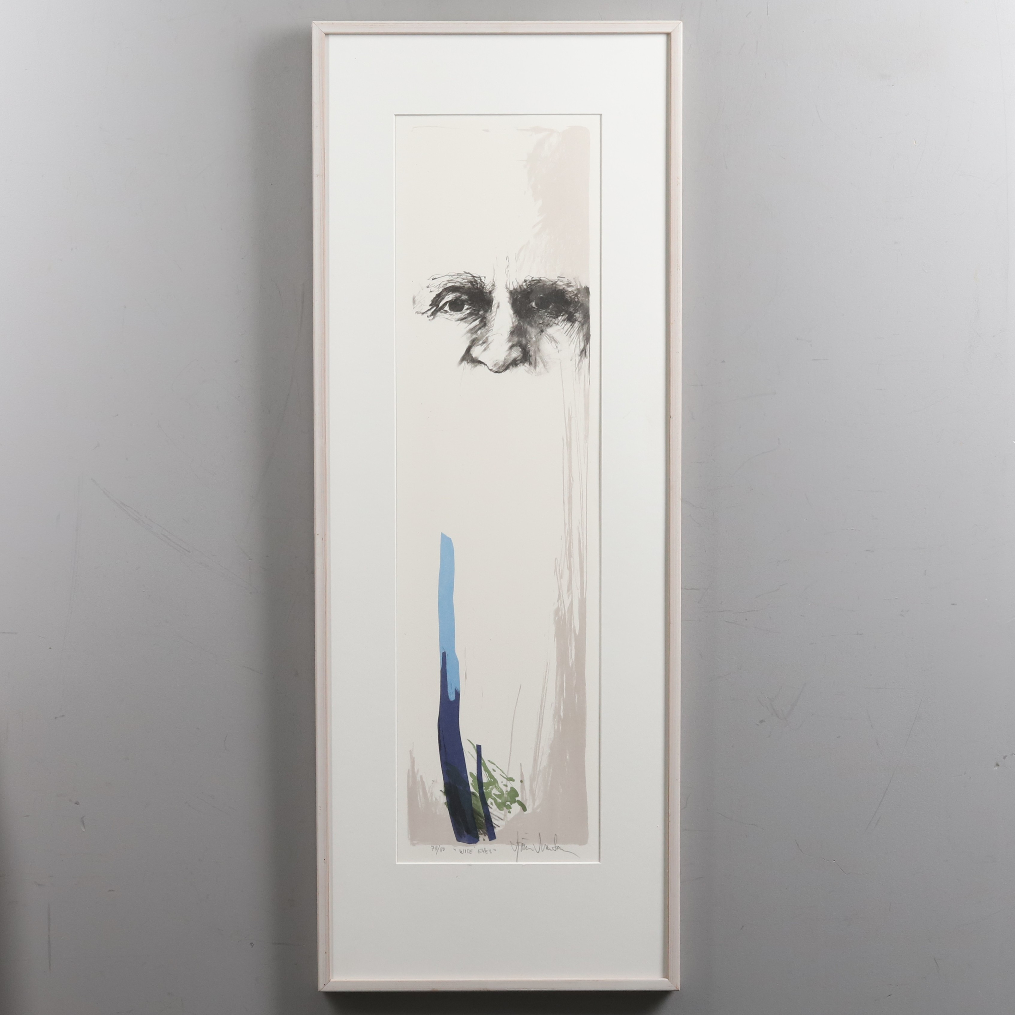GÖRAN IVARSSON. FÄRGLITOGRAFI, "Wise Eyes", signerad och numrerad.