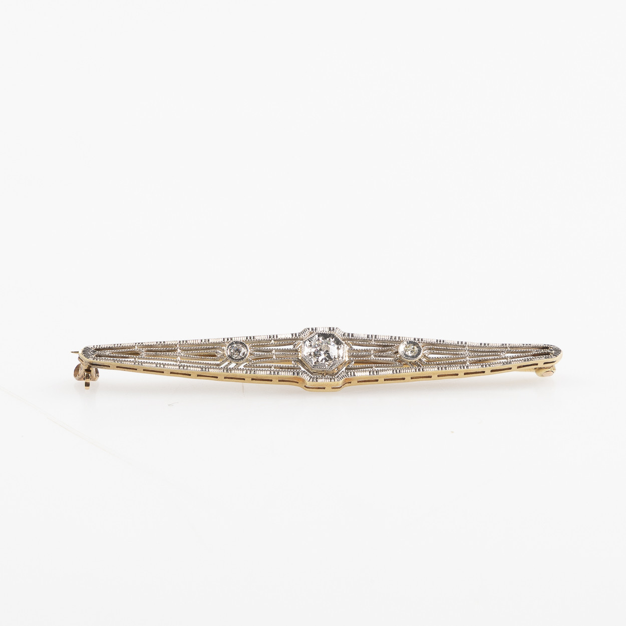 BROSCH, Art Deco, 1920/30-tal, 14K guld.
