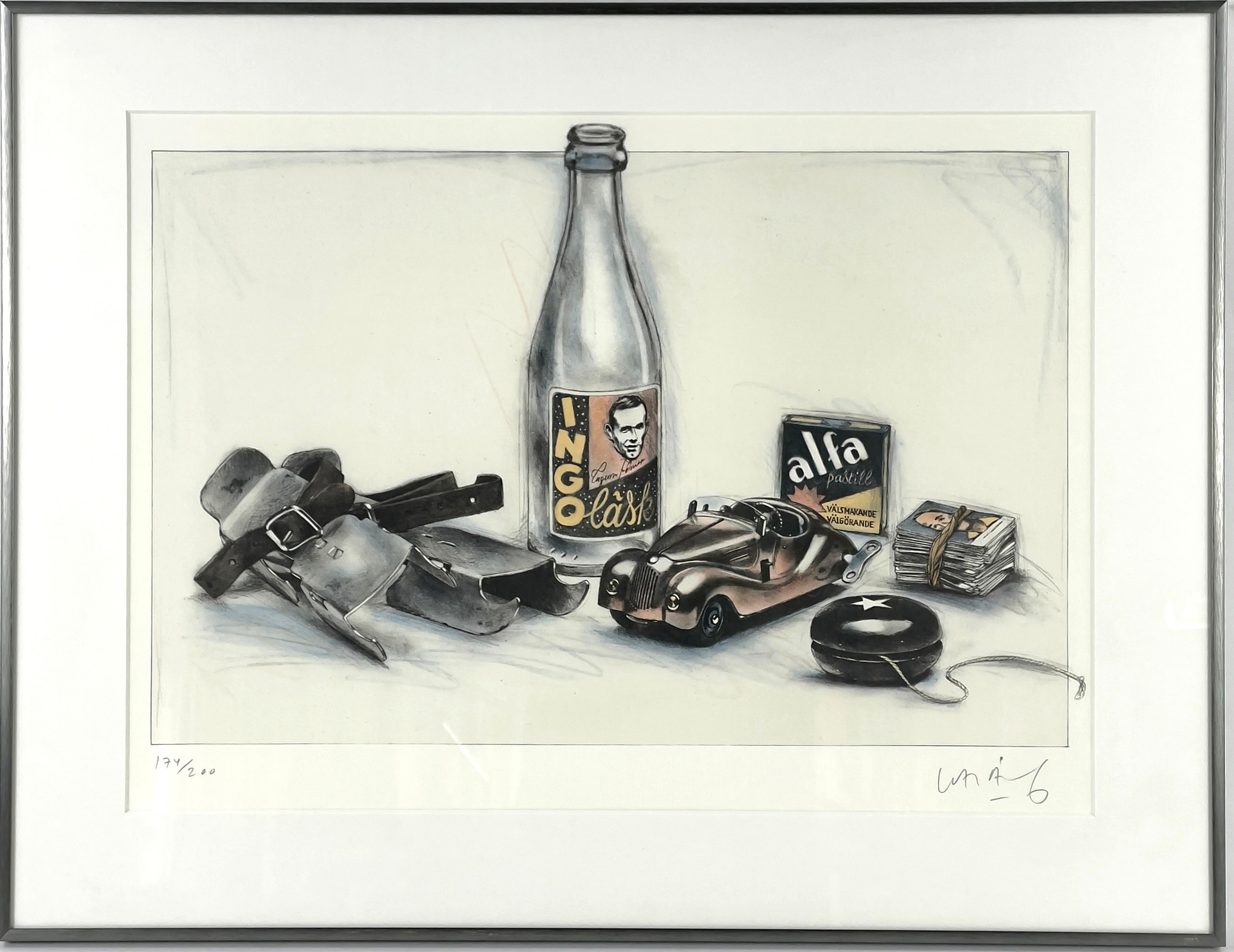 LASSE ÅBERG. Färglitografi, stilleben, signerad & numrerad 174/200.